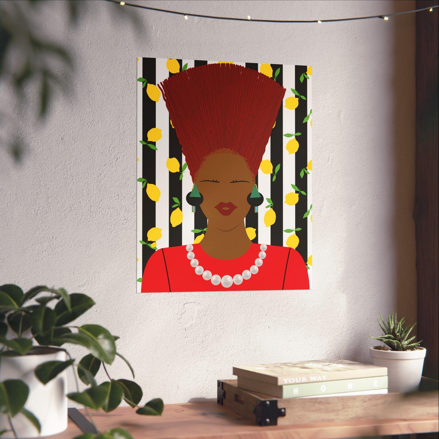 Nef with Red Hair on Grapefruits Premium Matte Vertical Posters