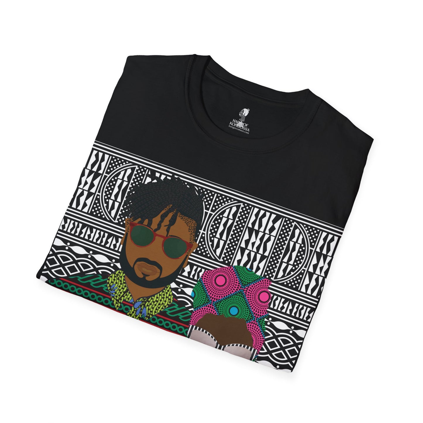 The Atebas on Black Ndop Unisex Softstyle T-Shirt