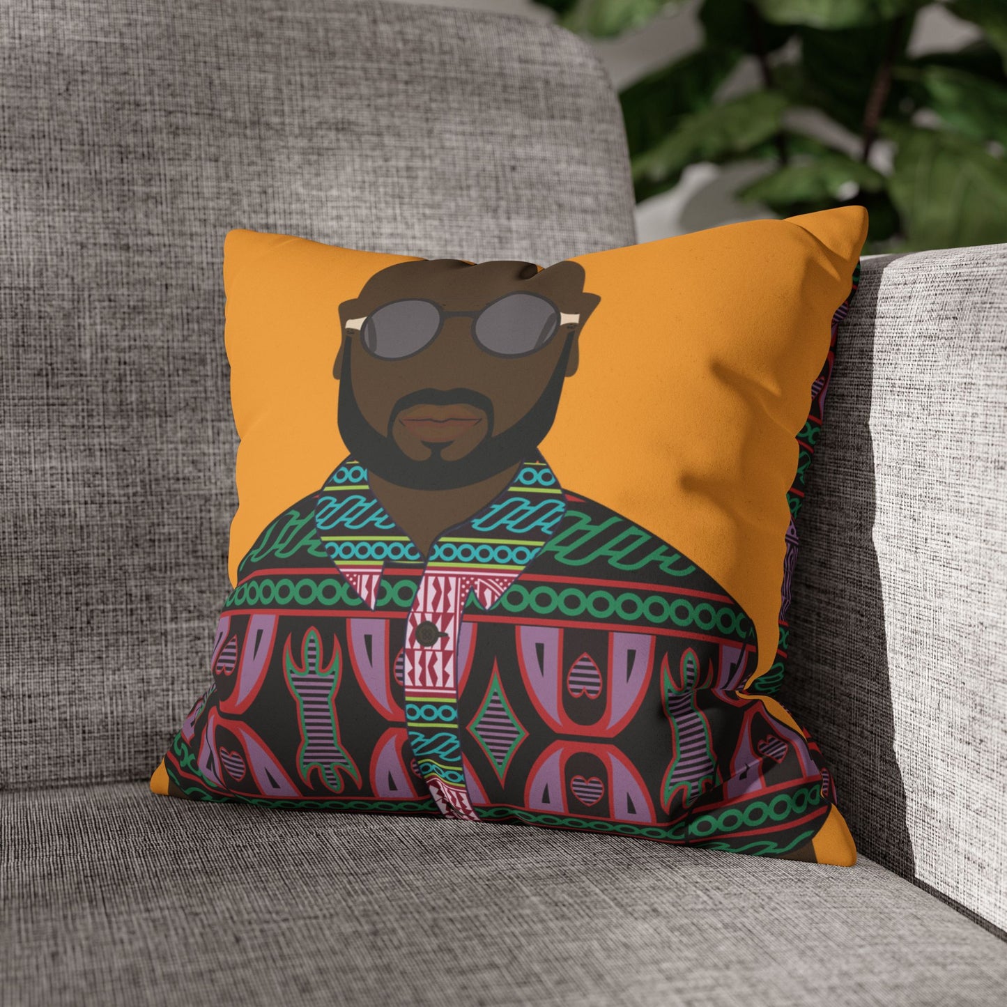 Le Monsieur Faux Suede Square Pillow Case in Purple Toghu