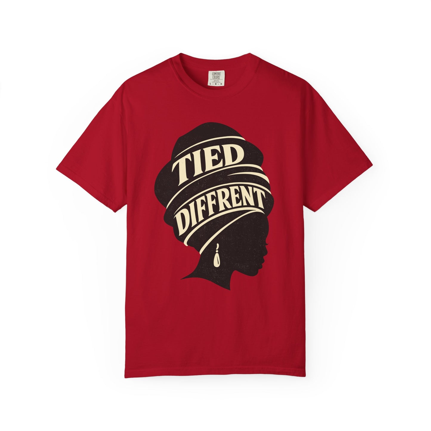 Tied Different headwrap silhouette Unisex Garment-Dyed T-shirt