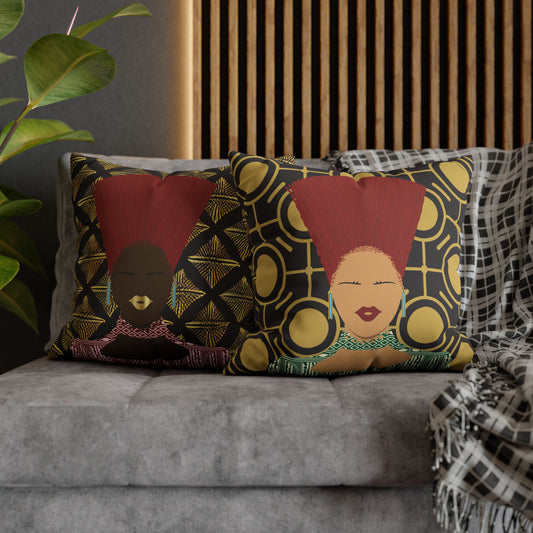 Nef Gold Goals(Sand and Chocolate) - Two Sided Faux Suede Square Pillow Case