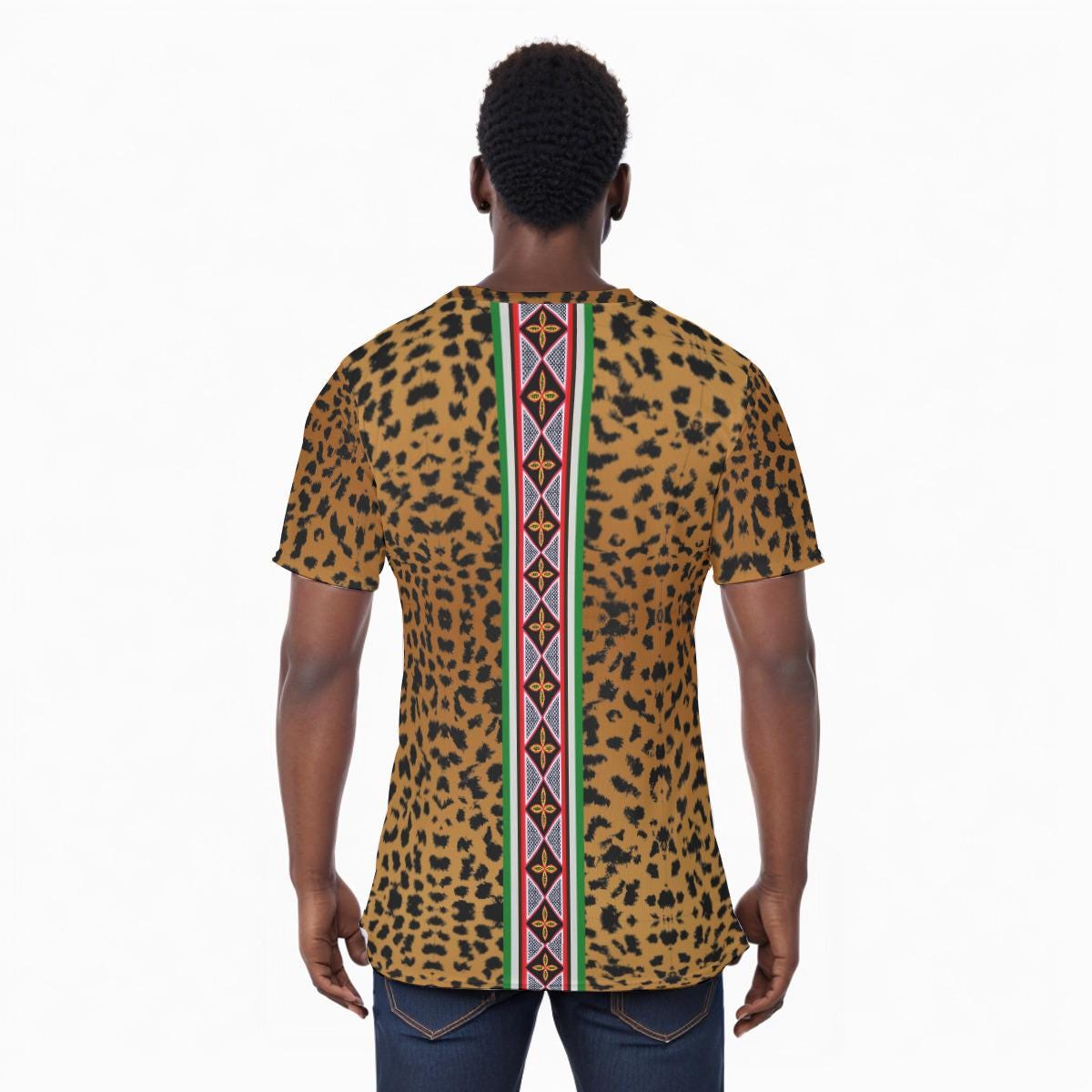Hok Lady Unisex Athletic Eyebird T-Shirt, Cameroon Toghu Design, Ready to Ship  All-Over Print T-Shirt