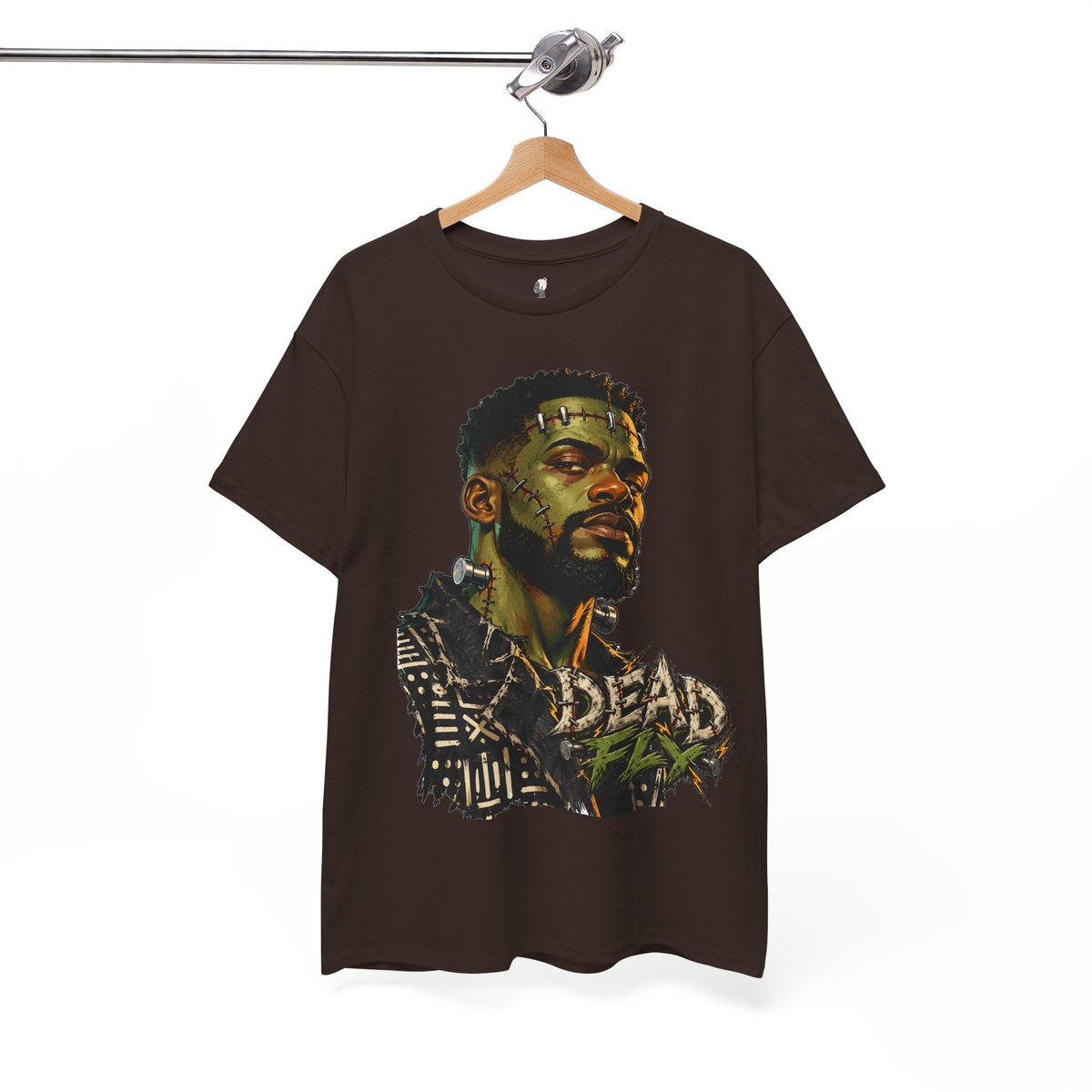 Dead Fly Afro Frankenstein Halloween Tee Unisex Heavy Cotton Tee