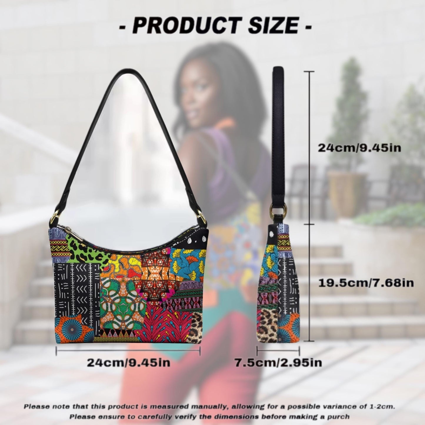 Toghu Print Hobo Bag: Two-Sided Shoulder Handbag
