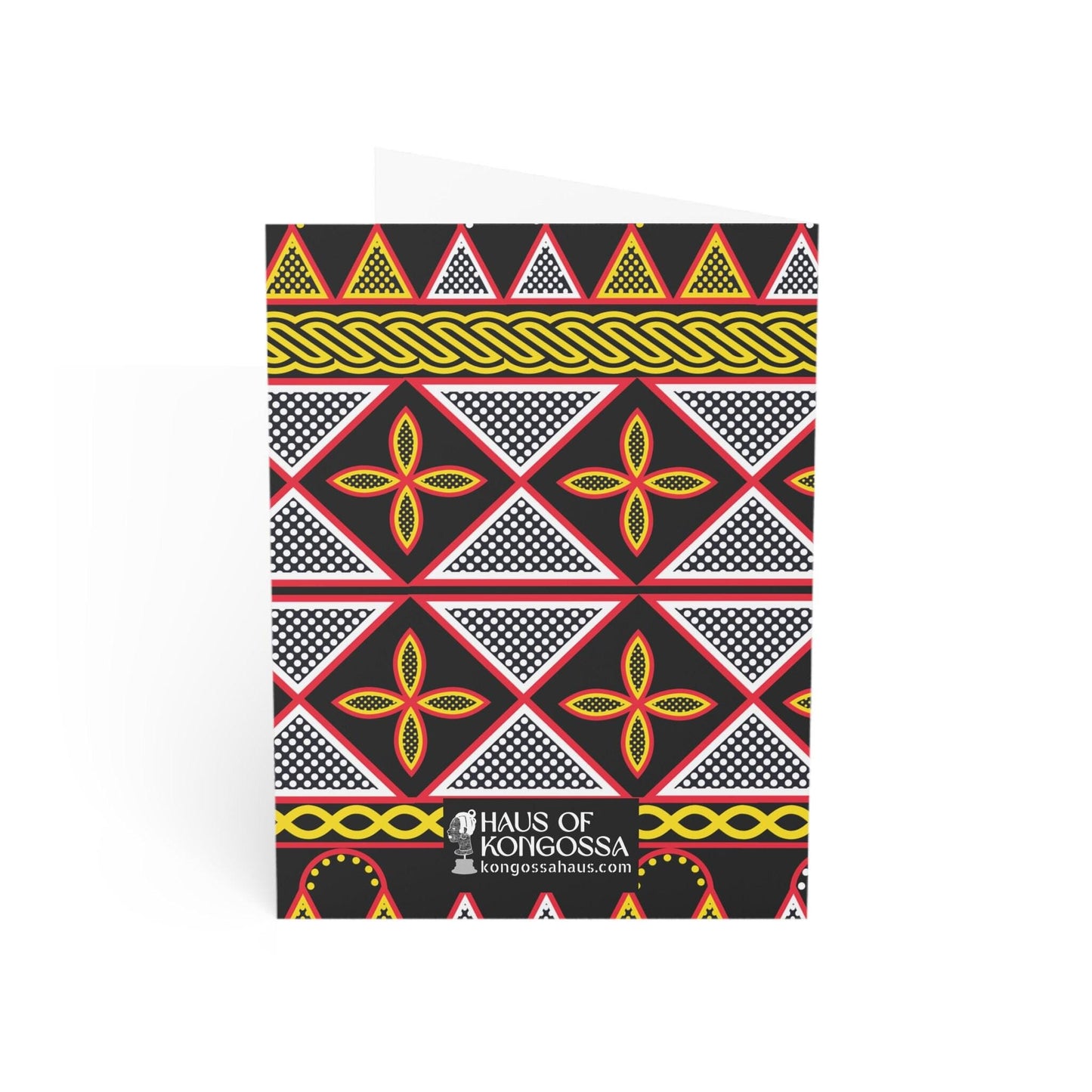 Pascale in Mudcloth  - Yellow Toghu Backdrop African Greeting Cards (1, 10pcs)