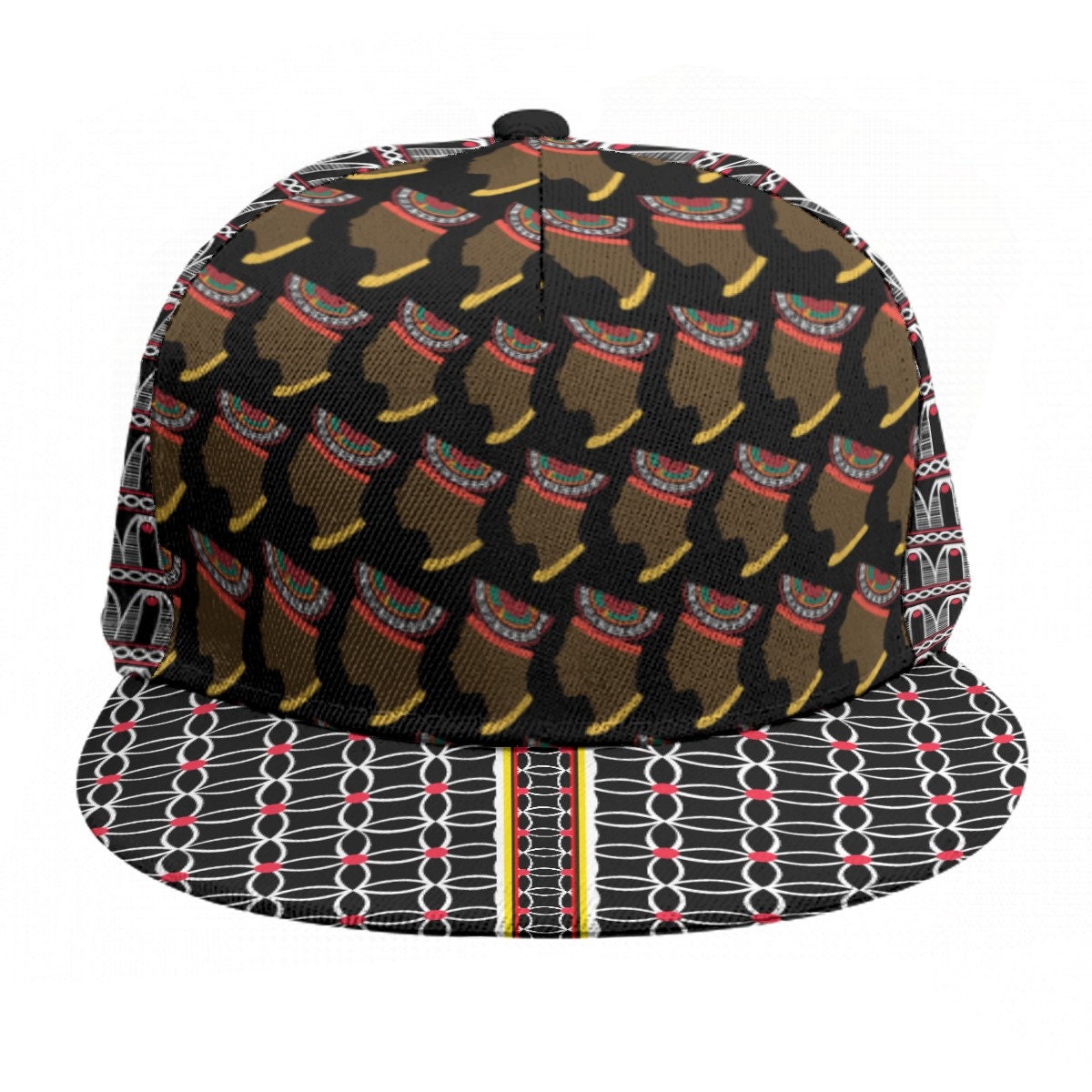 Bamenda Man design Baseball Cap: Adjustable Snapback, African Print  Flat Brim, Ready to Ship