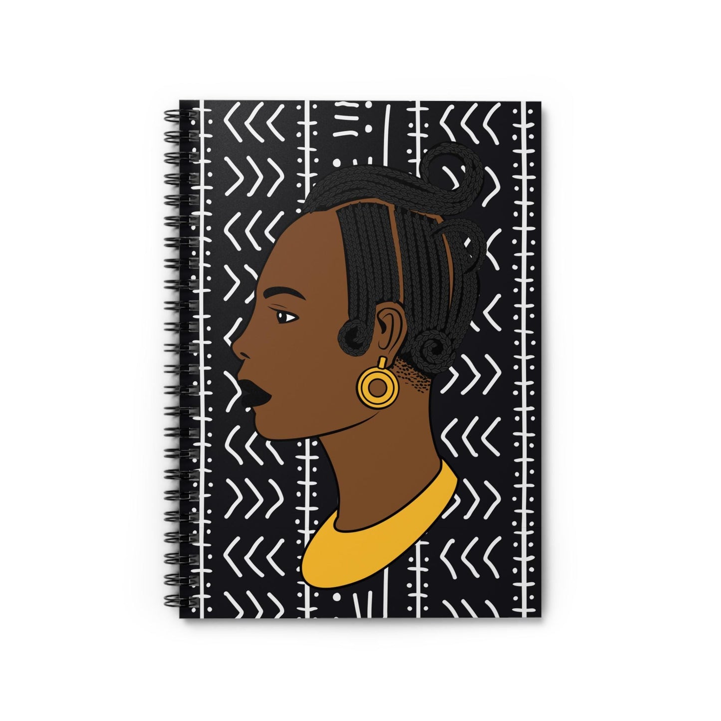 Lady Kongossa Spiral Notebook: African Mudcloth Print Journal
