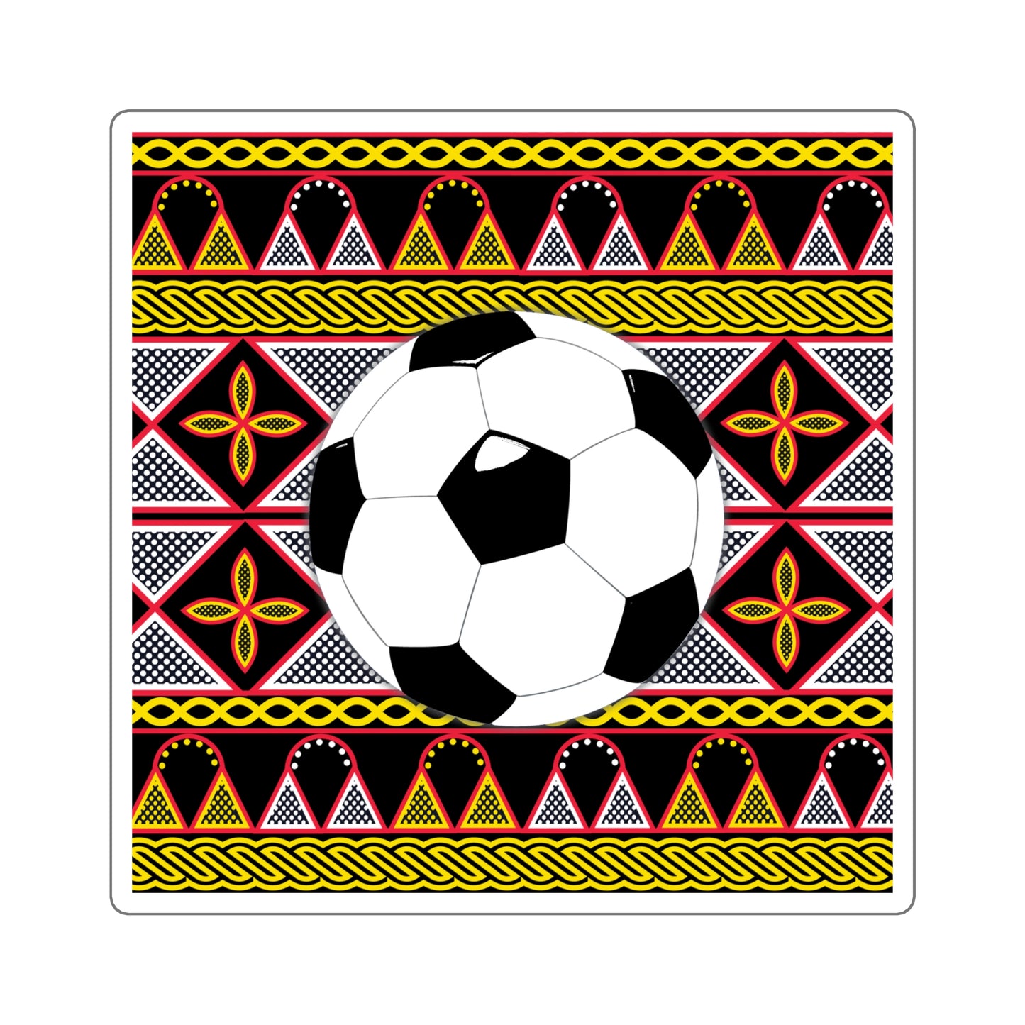 Futbol on Yellow Toghu Square Stickers