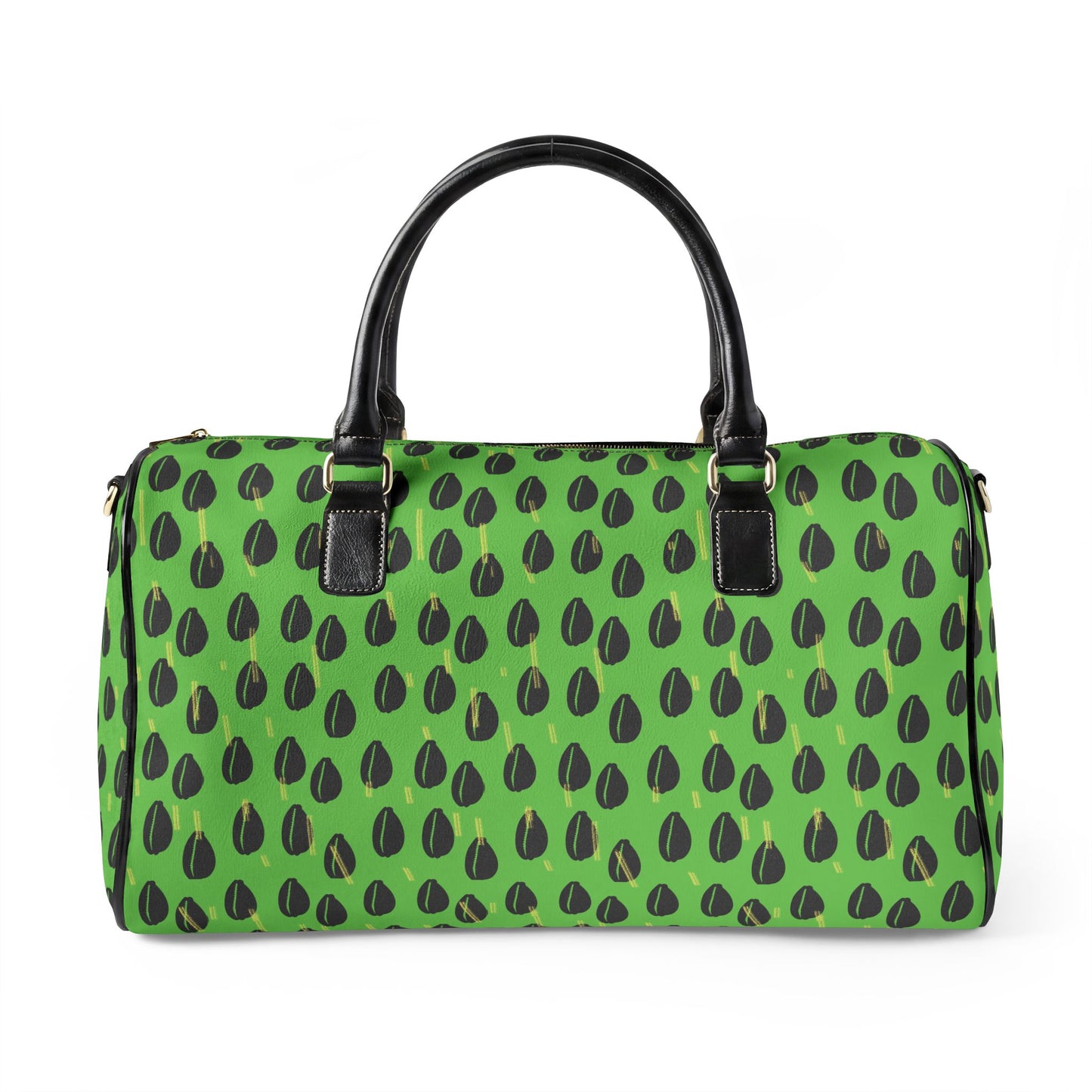 NEW Cowries on Green print Vegan Leather Travel Bag