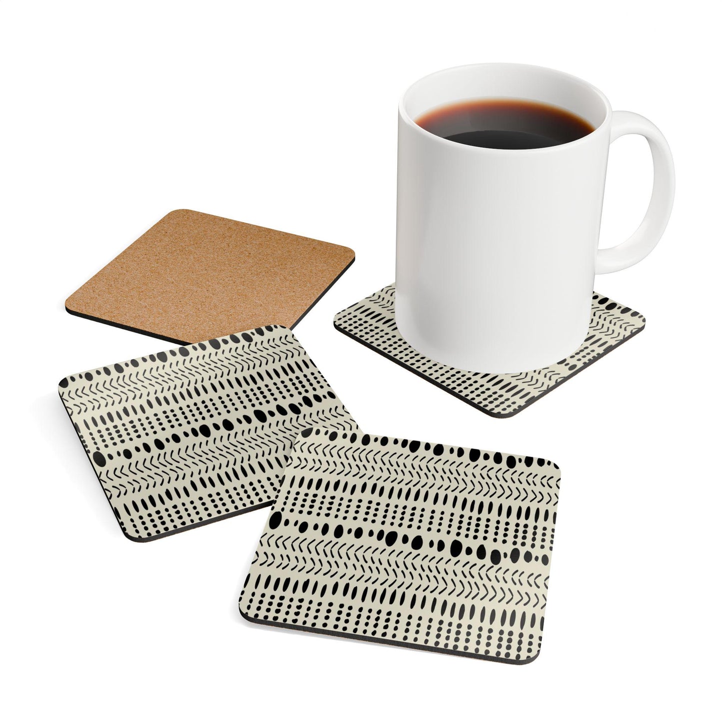 African Print Coasters, Corkwood Coaster Sets, Glossy MDF Set, 3 Designs Available,  Perfect Gift for Mother's Day