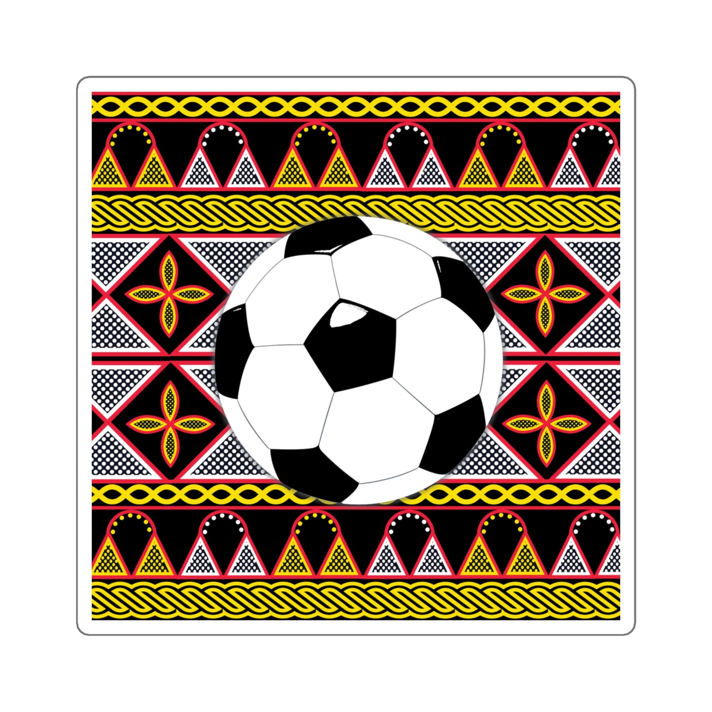 Futbol on Yellow Toghu Square Stickers