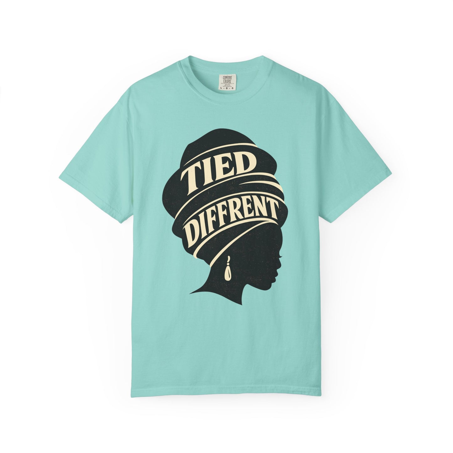 Tied Different headwrap silhouette Unisex Garment-Dyed T-shirt