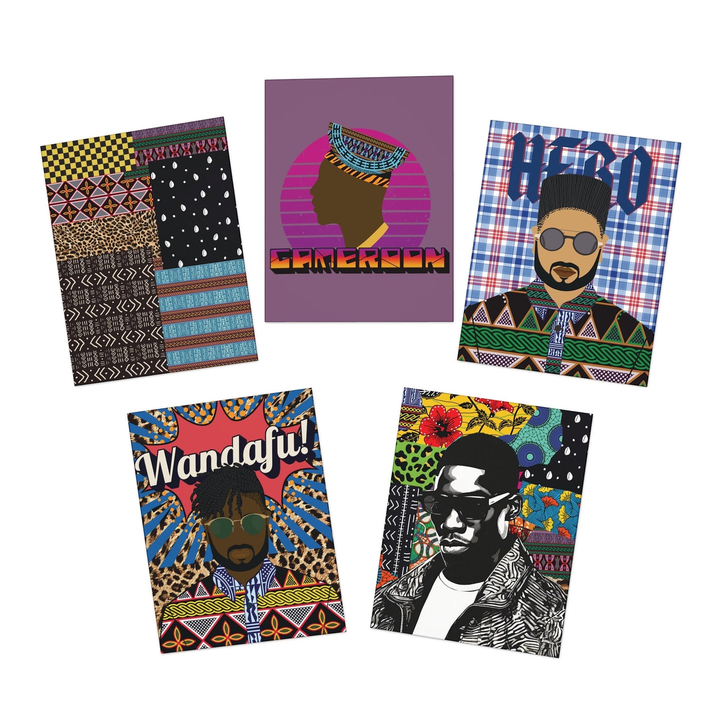 Dem Boyz Greeting Cards - 5-Pack with Multiple Designs