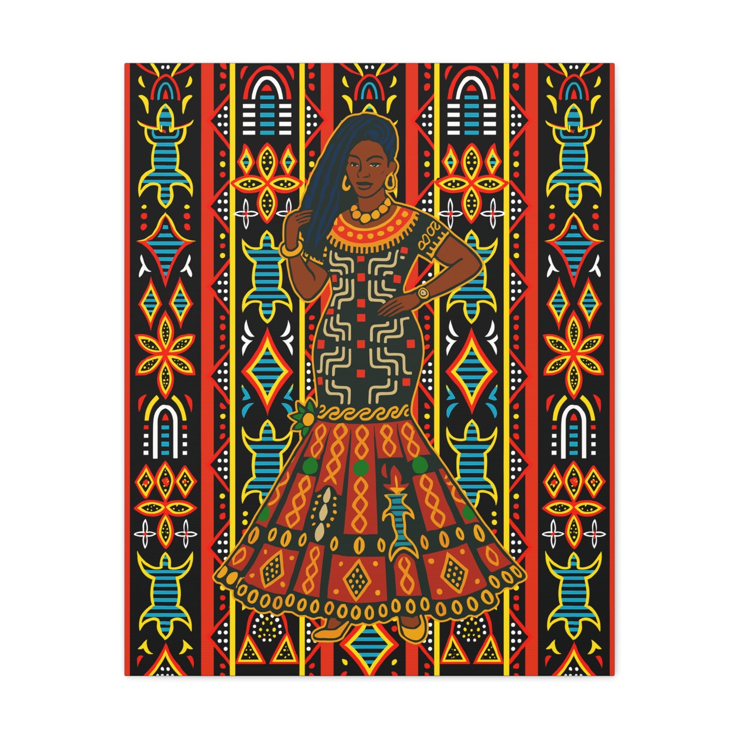 Toghu Queen Matte Canvas Print, Afrocentric Wall Decor, Matte Canvas, Unique Office Art, Modern African Art Print, Stylish Home Decor