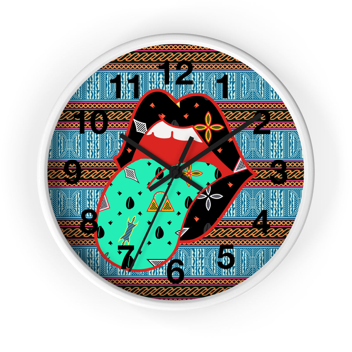 Lipsie Wood Wall Clock, Lipsie 10" x 10", Silent AA Battery, Indoor Use!