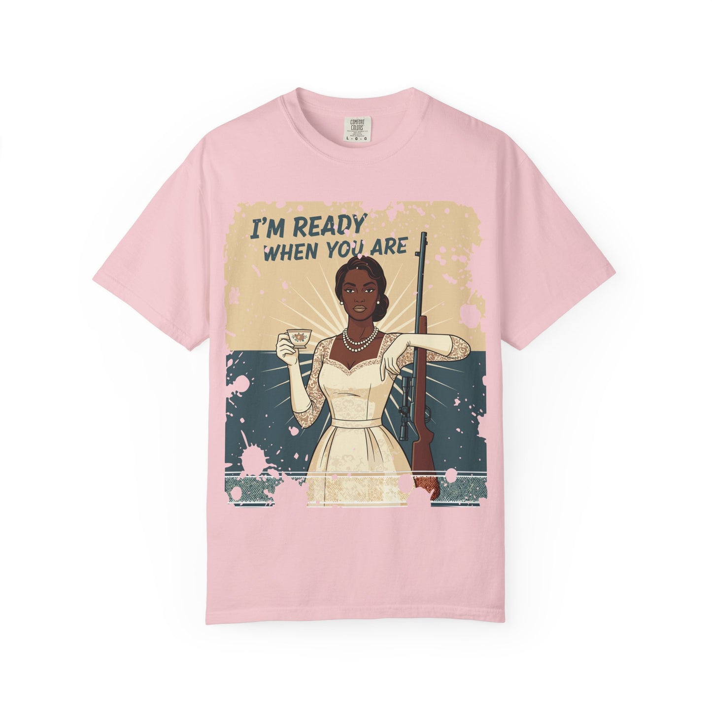 Retro Black Woman Unisex Graphic Tee, Soft Garment-Dyed T-Shirt, Vintage Pin Up Statement Shirt perfect for Mother's Day