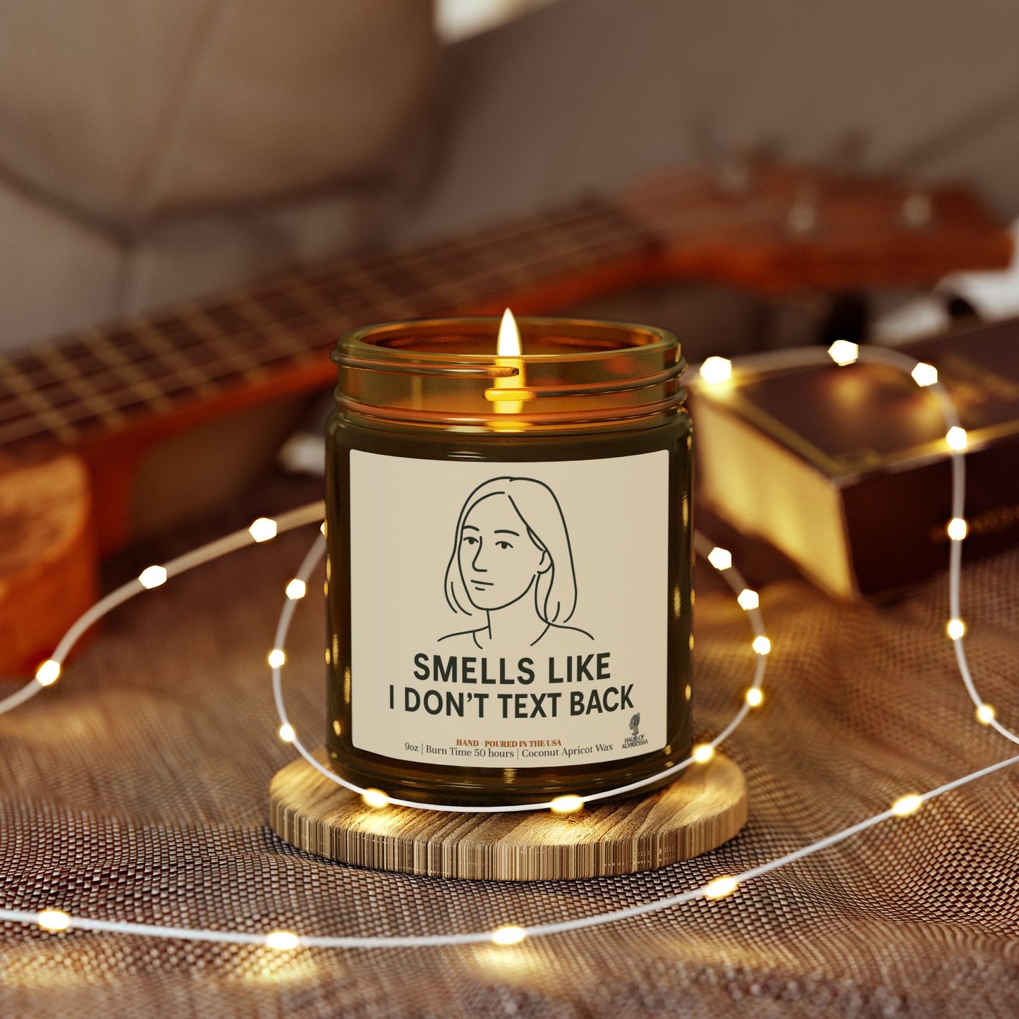 Smells Like I Don't Text Back Coconut Apricot Wax Candle (Black and White) Afrocentric Candle, Scented Candles , Home Fragrance Decor, Aromatherapy Gift, Relaxation Candle