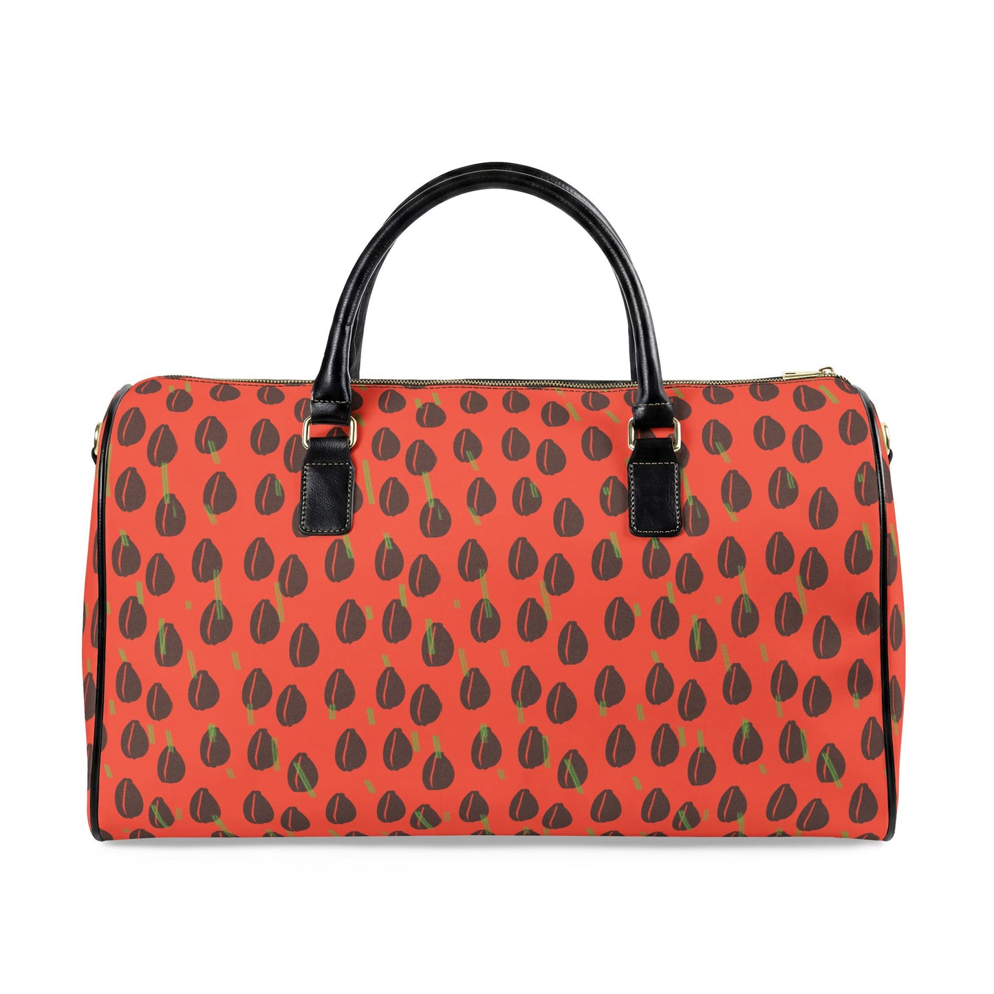 NEW Vegan Leather Orange Cowries Waterproof Travel Bag