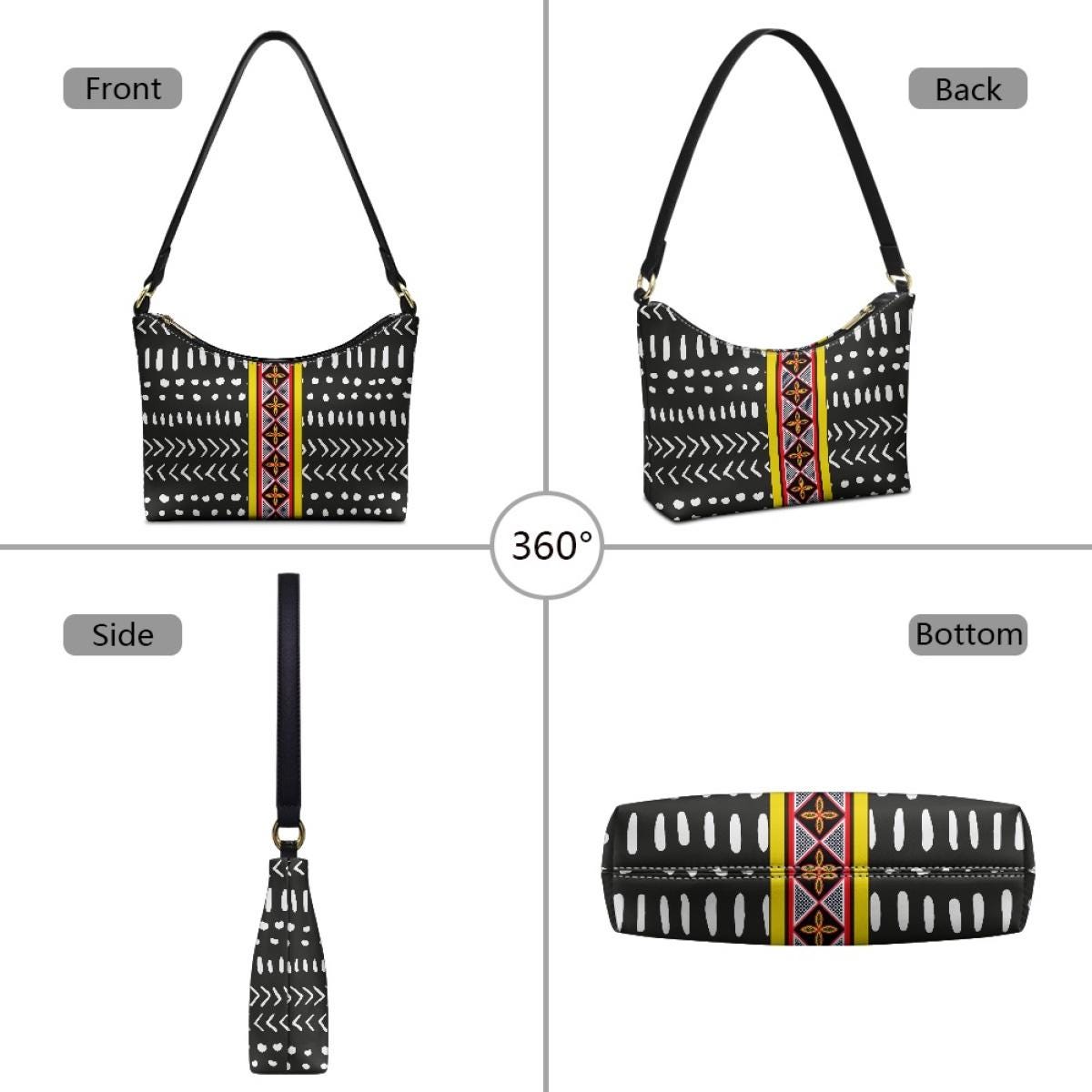 Mudcloth & Toghu Hobo Bag: Mini Clutch Underarm Bag, PU Leather, Ready to Ship