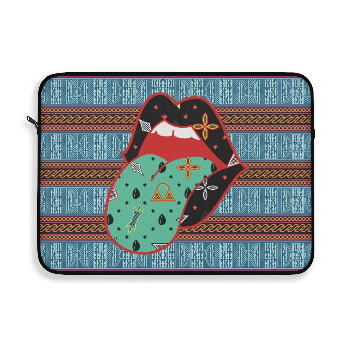 a laptop case with a picture of a woman's mouth