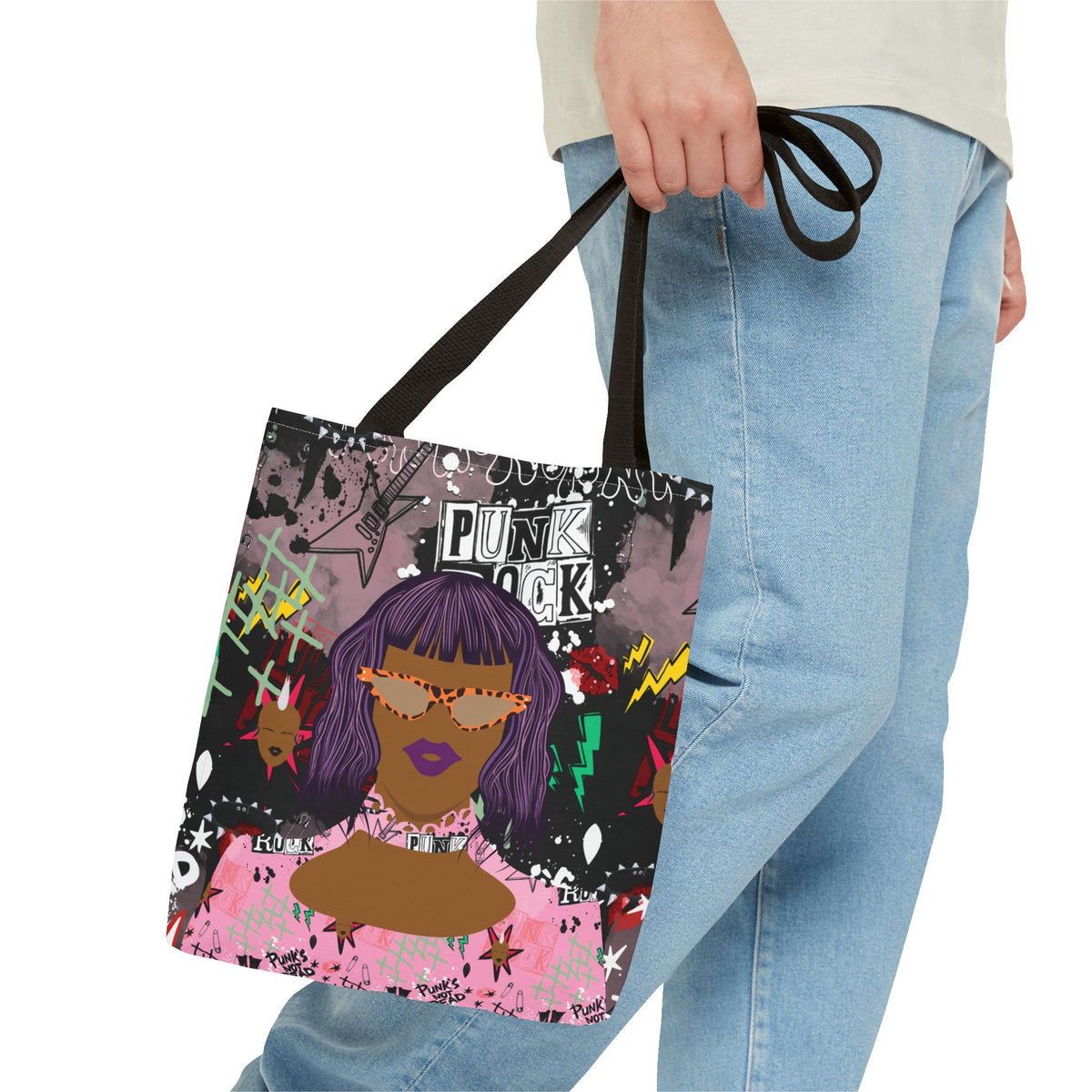 Anum in Punk and Pink Punkitude Two-Sided Design Tote Bag (AOP)