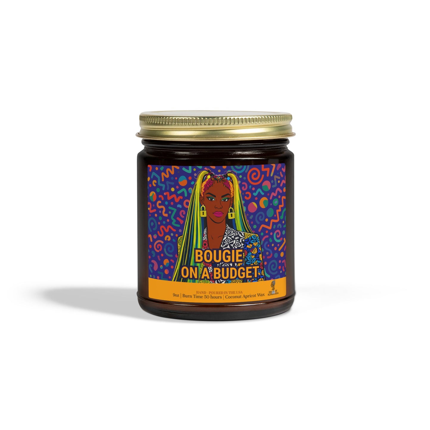 Bougie on a Budget Coconut Apricot Wax Scented Candles (Color), Afrocentric Candle, Home Fragrance Decor, Aromatherapy Gift, Relaxation Candle