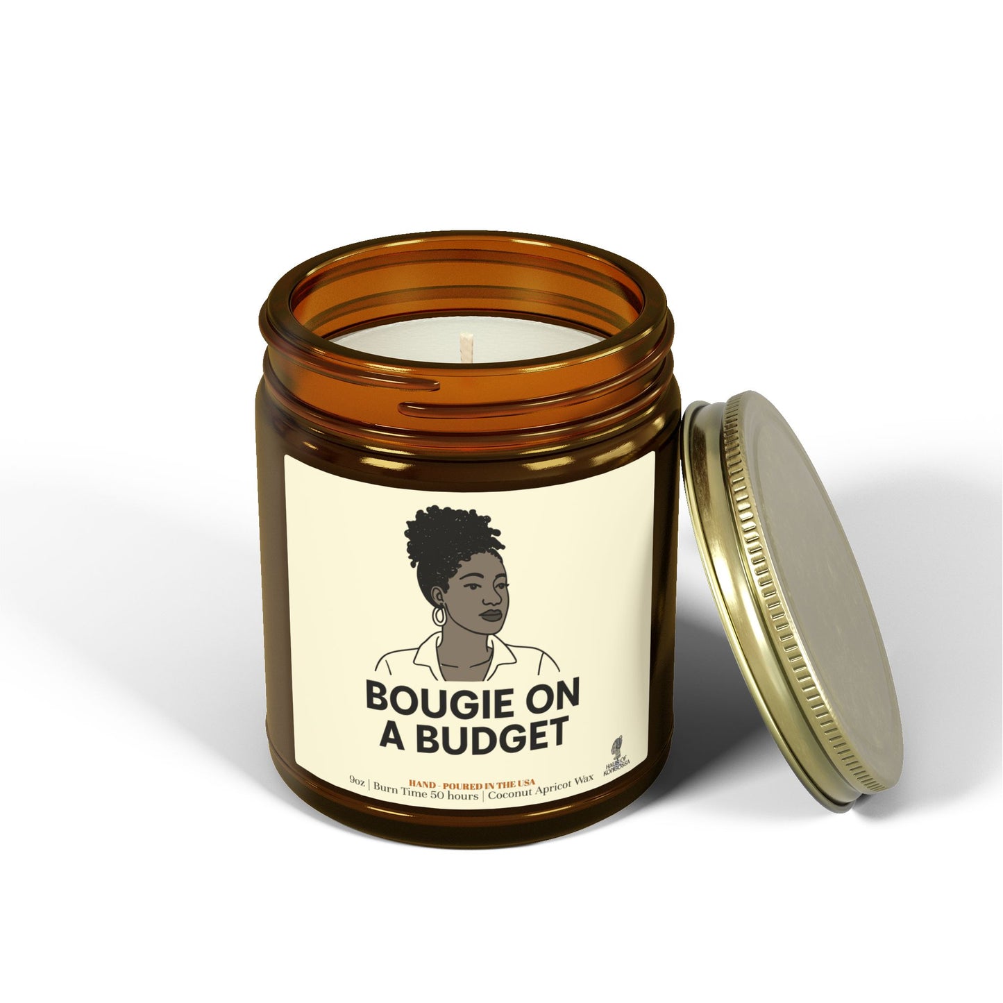 Bougie on a Budget Coconut Apricot Wax Scented Candles (Black and White), Afrocentric Candle, Home Fragrance Decor, Aromatherapy Gift, Relaxation Candle