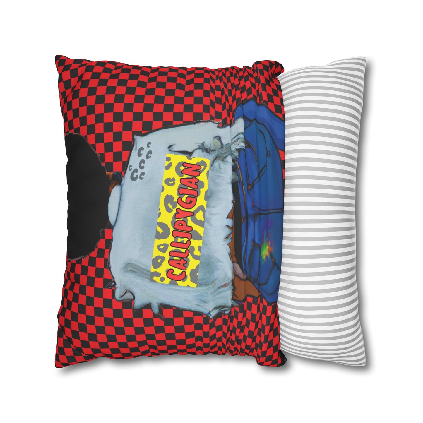 Callipygian Girl and Don't Touch my Hair Two-Sided Faux Suede Square Pillow Case