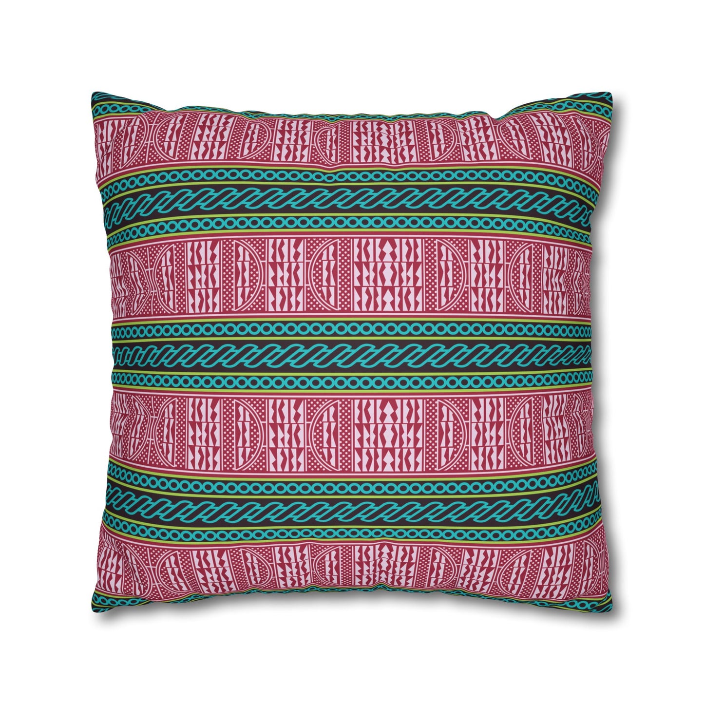 Chantal(BW) Two-Sided Faux Suede Square Pillow Case on Cowries and Cherries