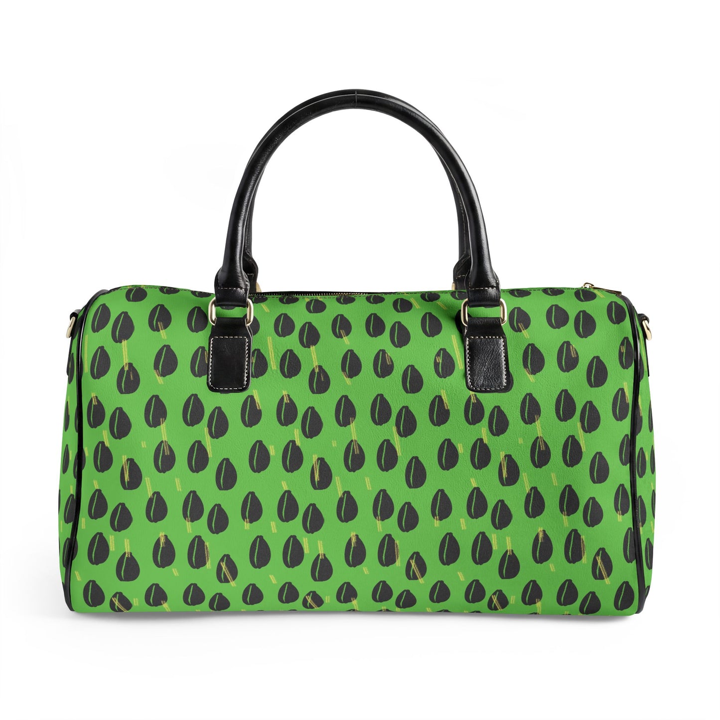 NEW Cowries on Green print Vegan Leather Travel Bag