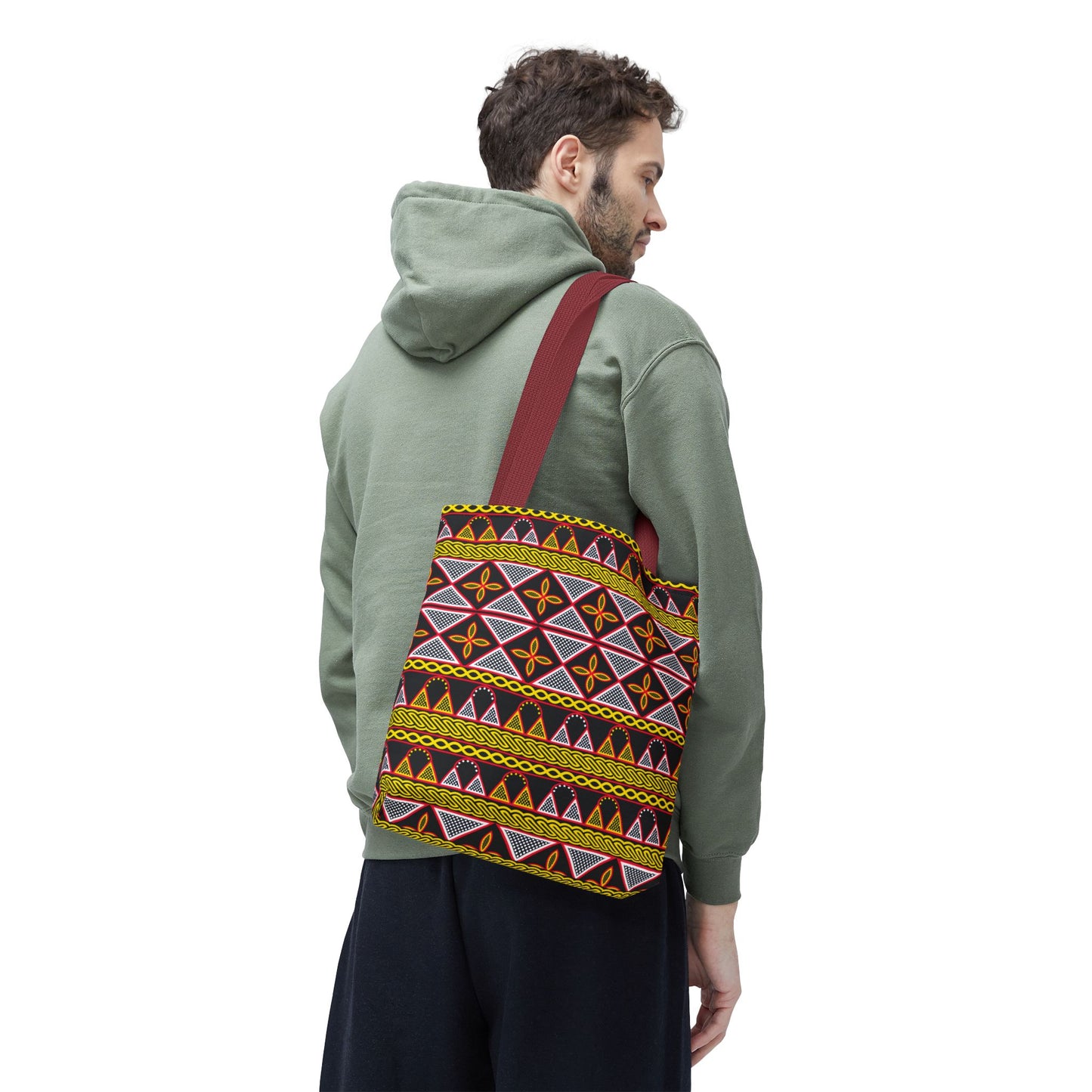 Yellow Cameroon Toghu Print Canvas Tote Bag