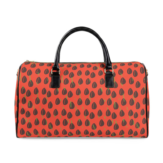 NEW Vegan Leather Orange Cowries Waterproof Travel Bag