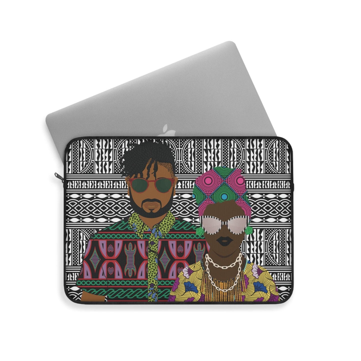 The Atebas on Black Ndop African Laptop Sleeve, Pro Macbook Air Sleeve