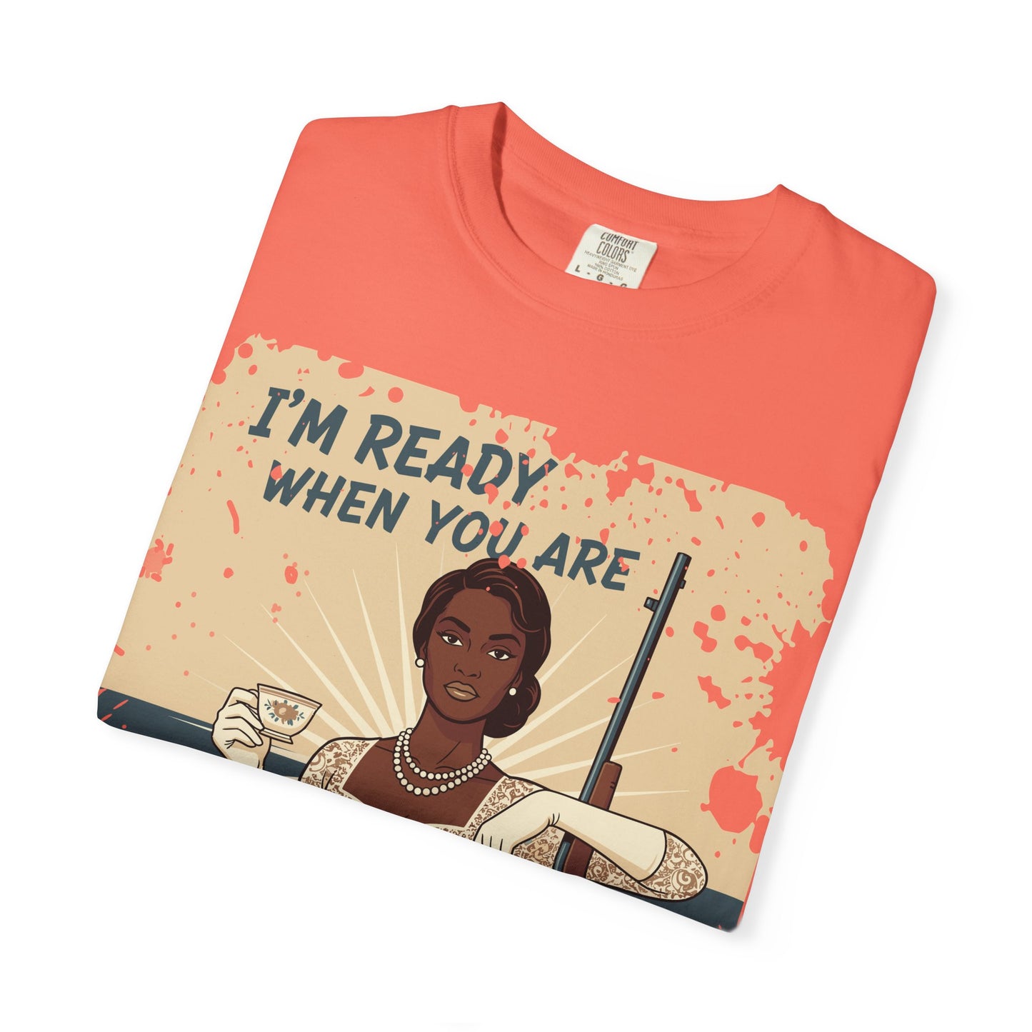 Retro Black Woman Unisex Graphic Tee, Soft Garment-Dyed T-Shirt, Vintage Pin Up Statement Shirt perfect for Mother's Day