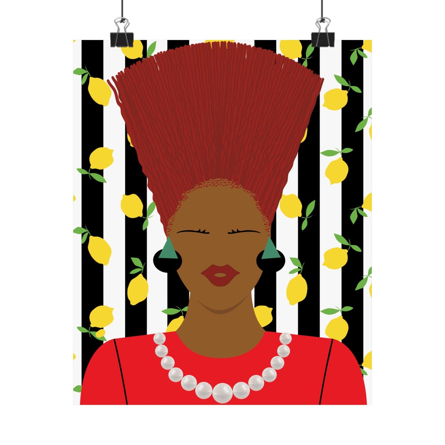 Nef with Red Hair on Grapefruits Premium Matte Vertical Posters