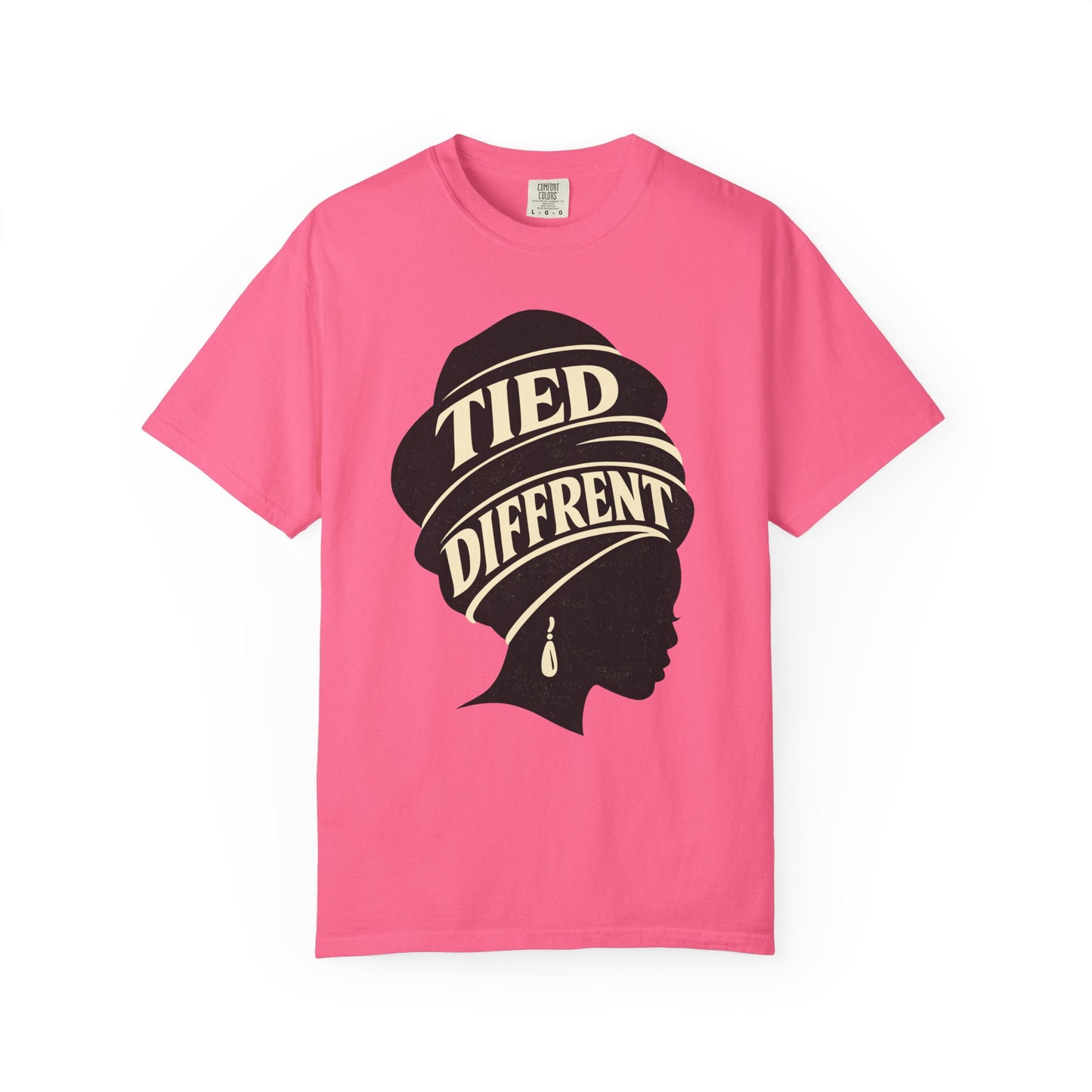 Tied Different headwrap silhouette Unisex Garment-Dyed T-shirt