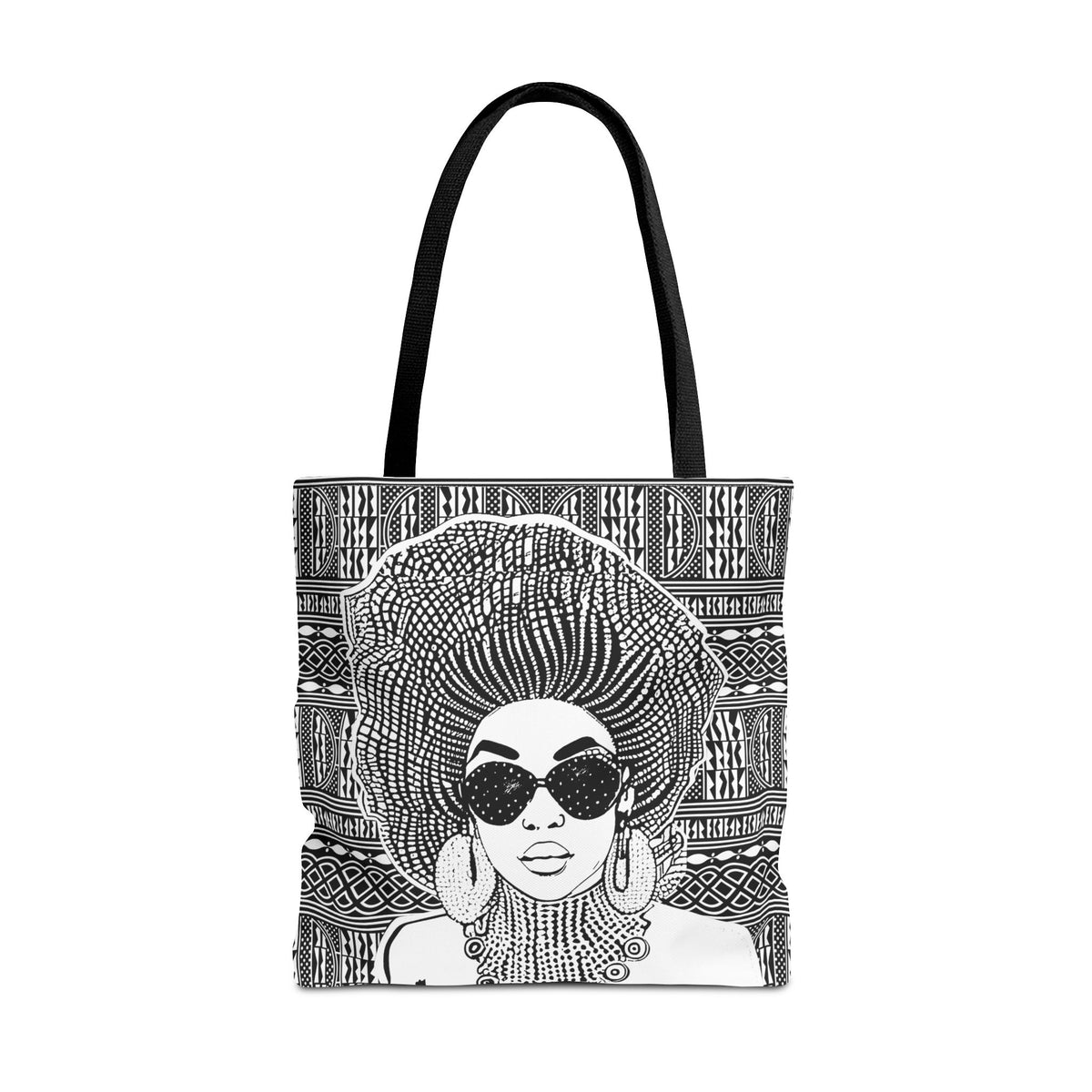 Madame Headtie(BW) on BW Ndop Tote AOP Tote Bag