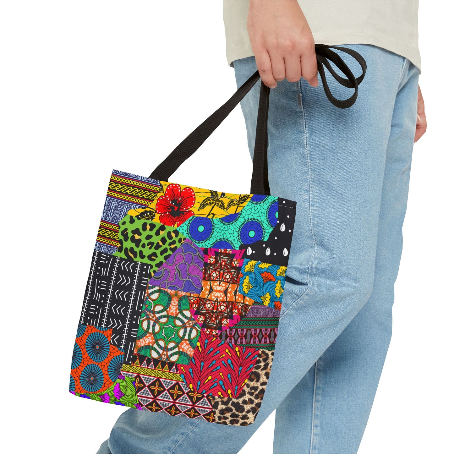 AfrikQuilt Ankara Print Canvas Tote Bag