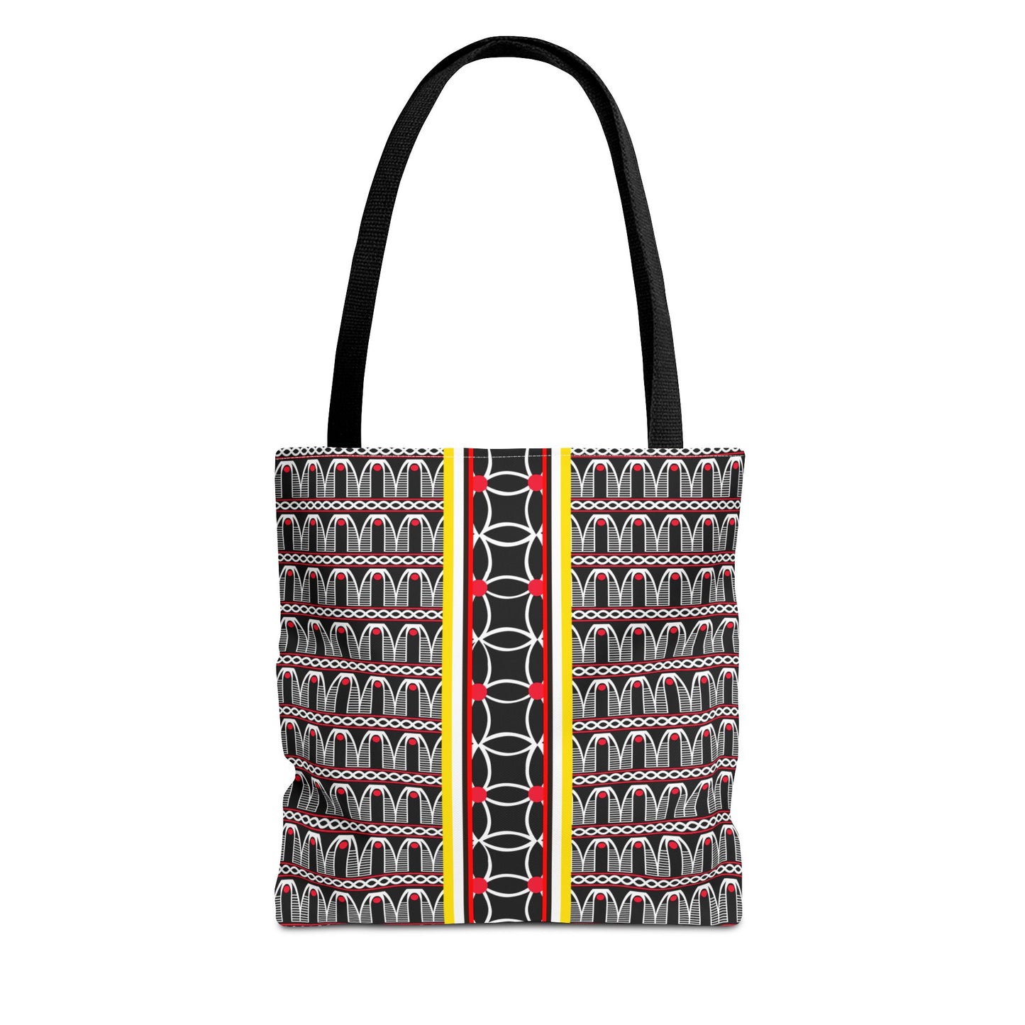 Toghu BW Bells with Flora Strip Tote - Two-Sided Design AOP Bag