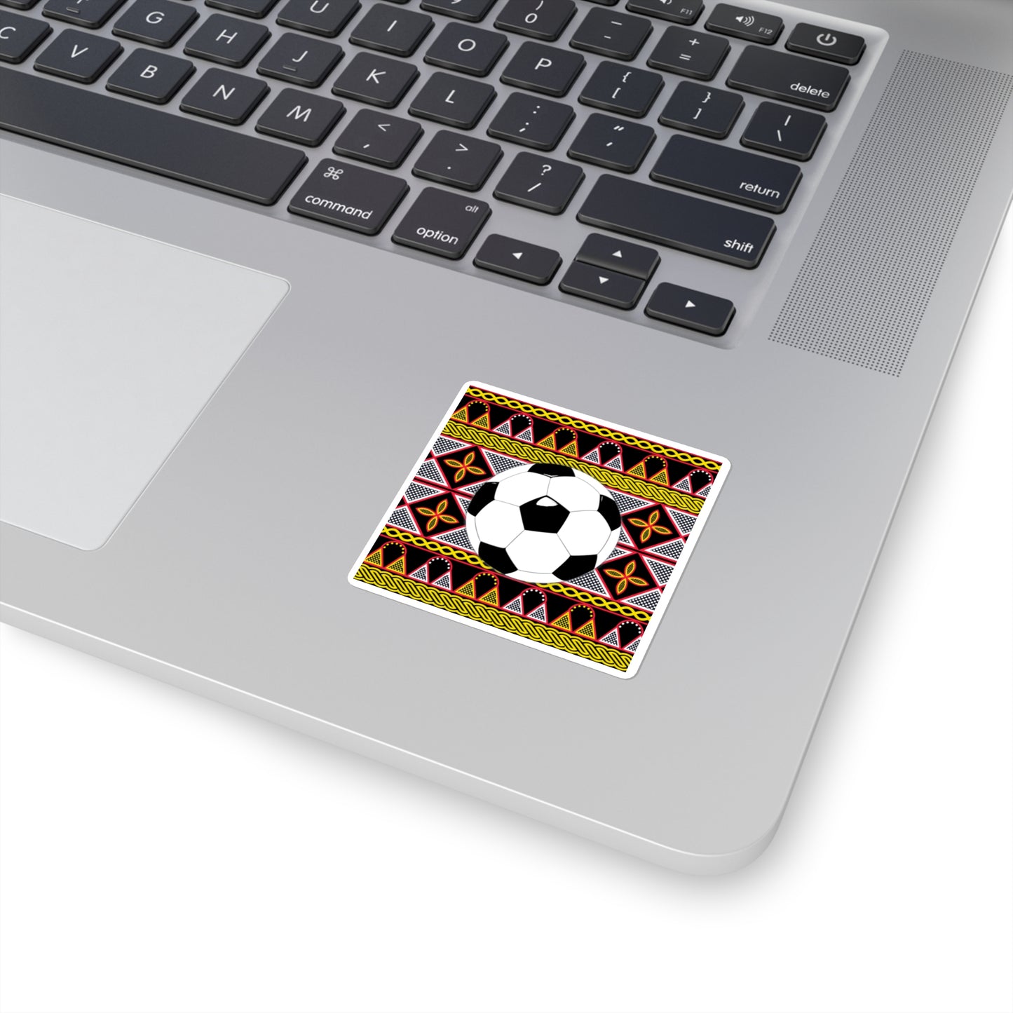 Futbol on Yellow Toghu Square Stickers