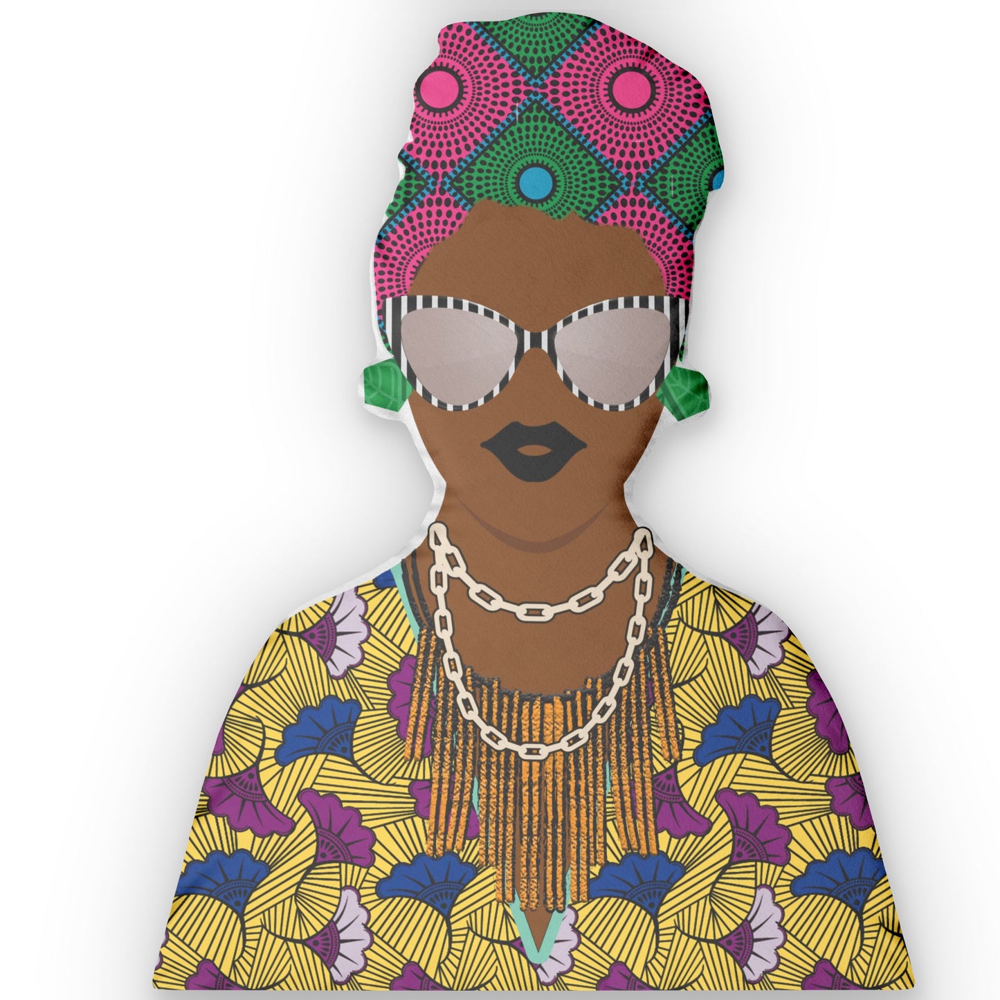Custom Shaped Pillow, Decorative Throw Cushion, African Woman Portrait, Unique Home Decor, Personalized Gift,