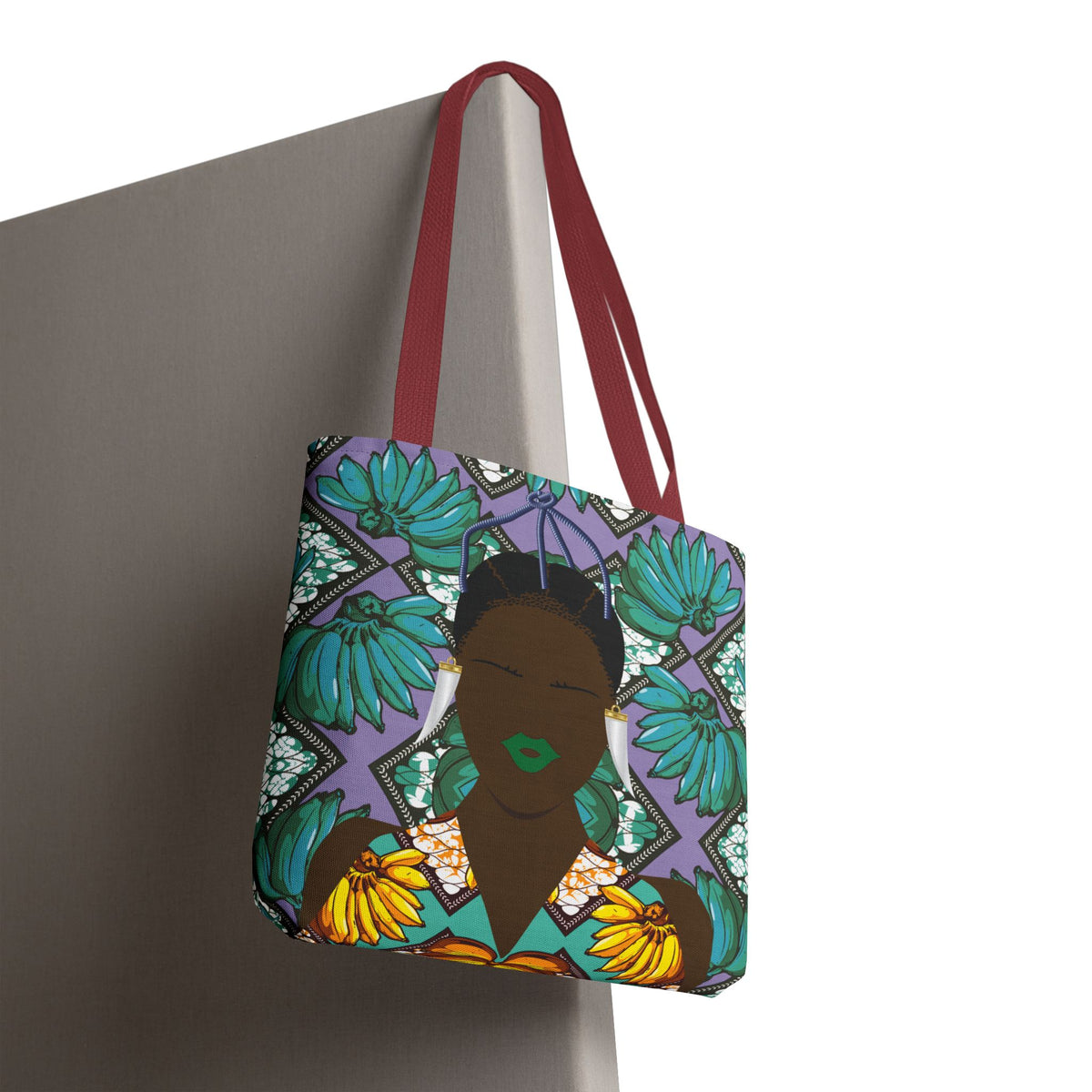 Havana Banana(Sand and Chocolate) on Green Banana Two-Sided Design AOP Tote Bag