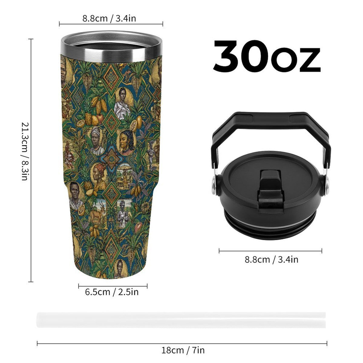 Emerald Currency 30oz Travel Tumbler Stainless Steel with Top Handle