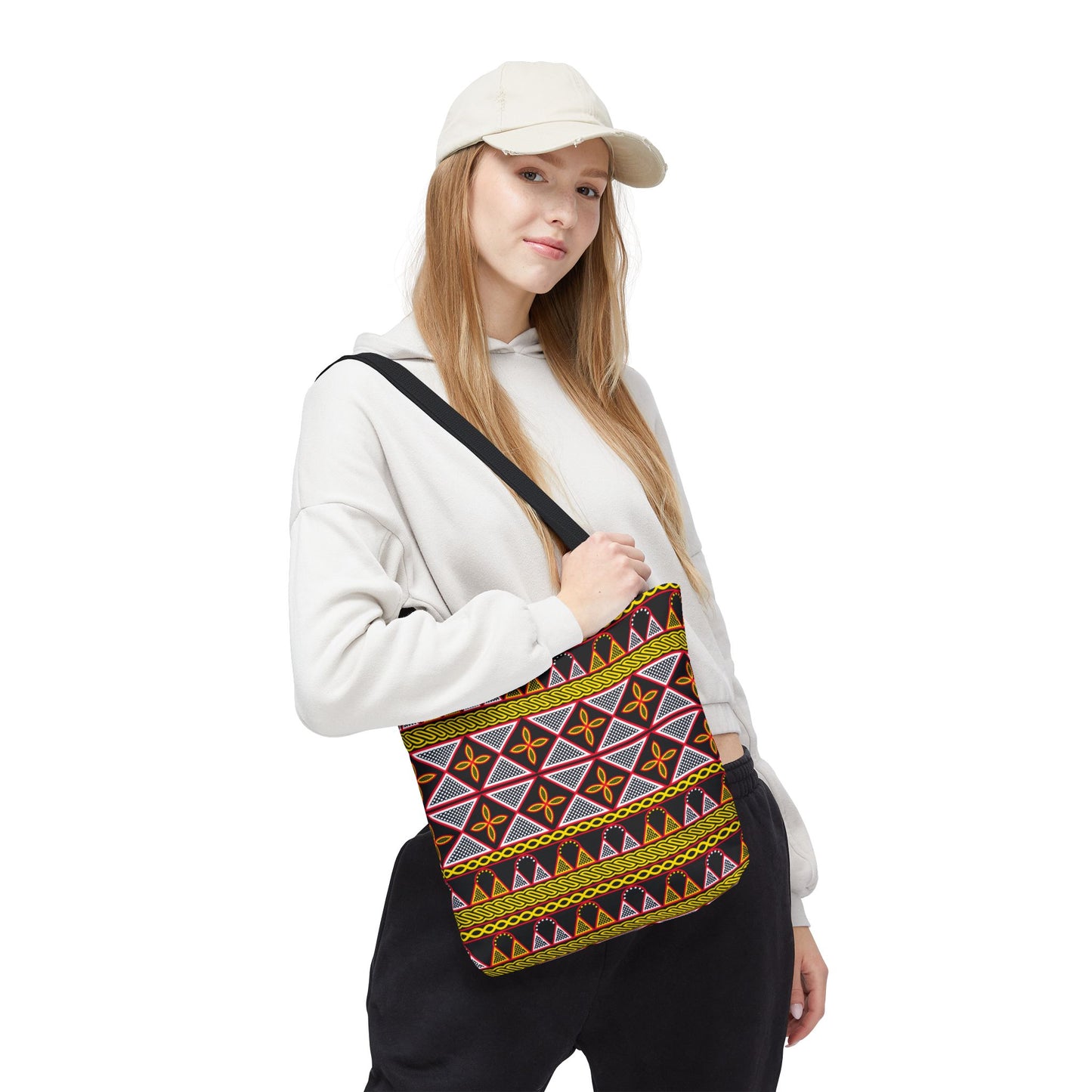 Yellow Cameroon Toghu Print Canvas Tote Bag