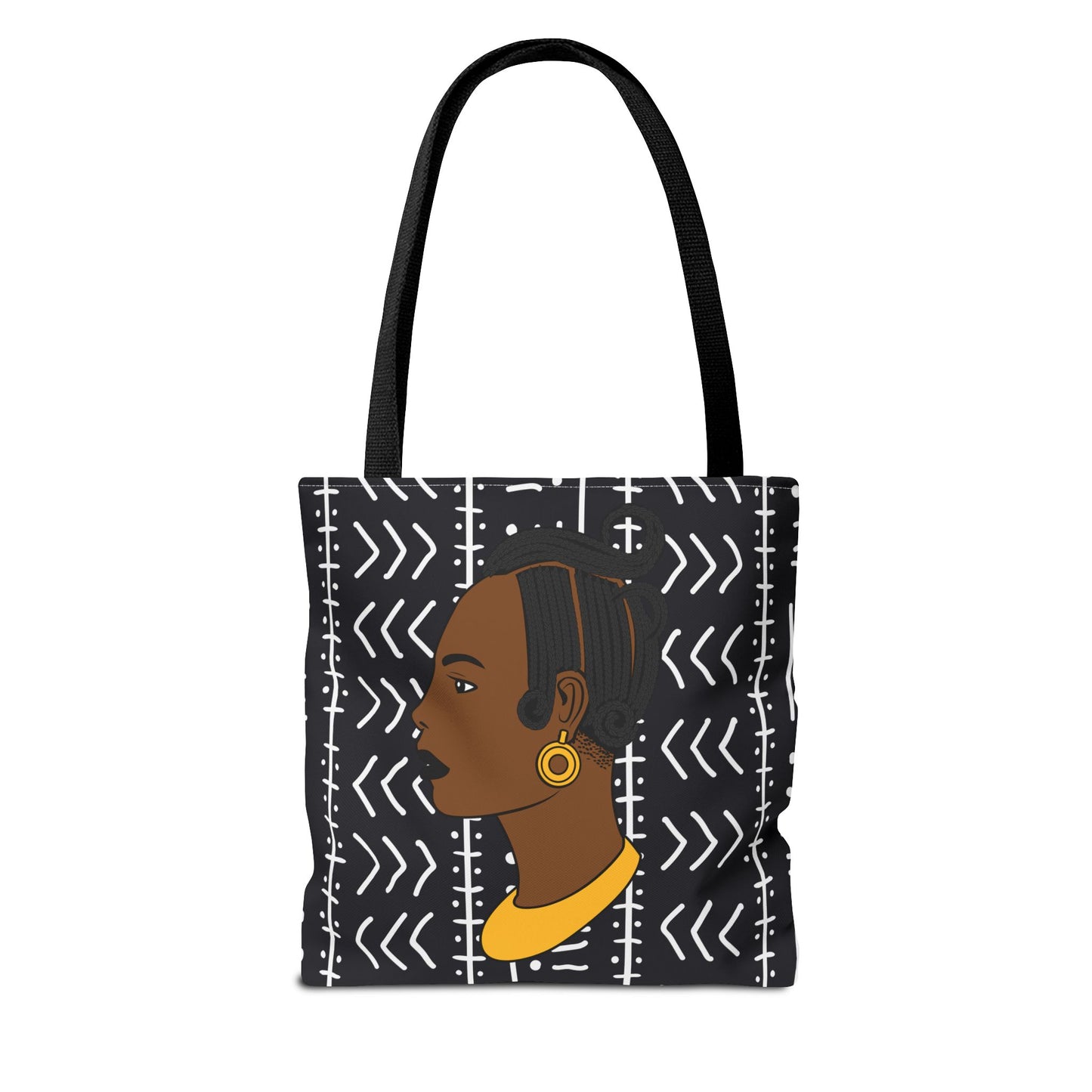 Lady Kongossa on Black Mudcloth Canvas Tote Bag