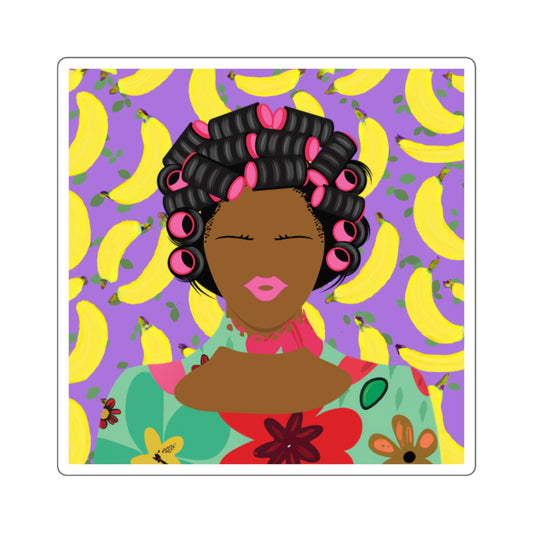 Chantal loves Bananas Square Stickers