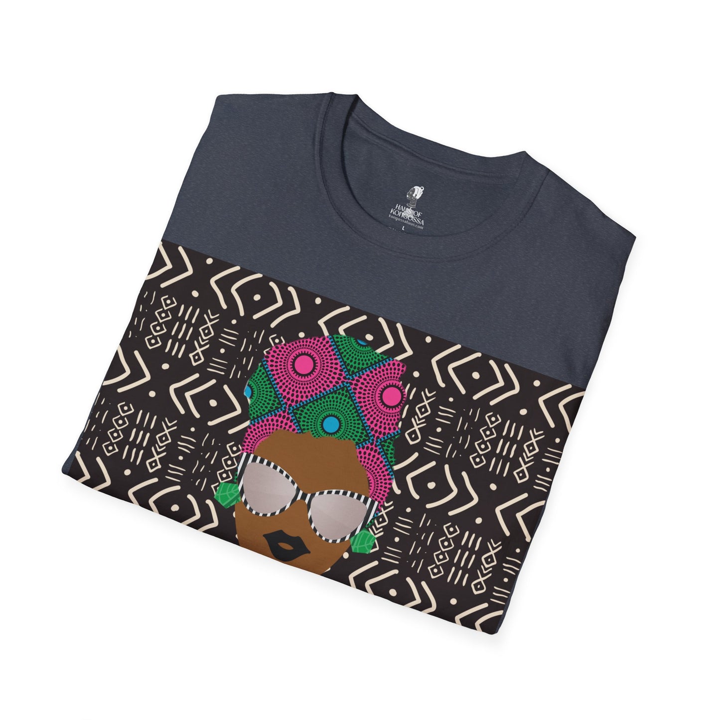 Sabi - Floral on Mudcloth Unisex Softstyle T-Shirt