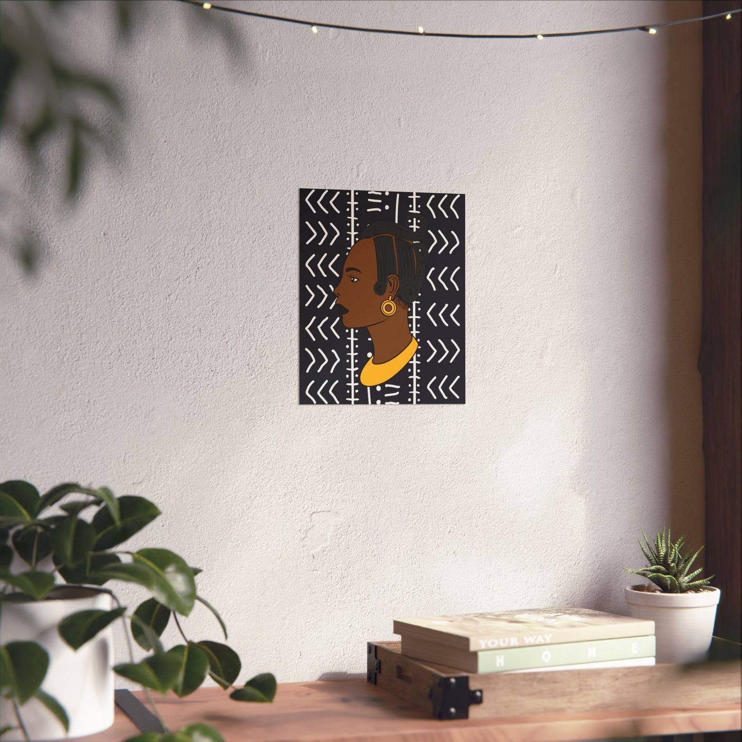 Lady Kongossa on Black Mudcloth Premium Matte Vertical Posters
