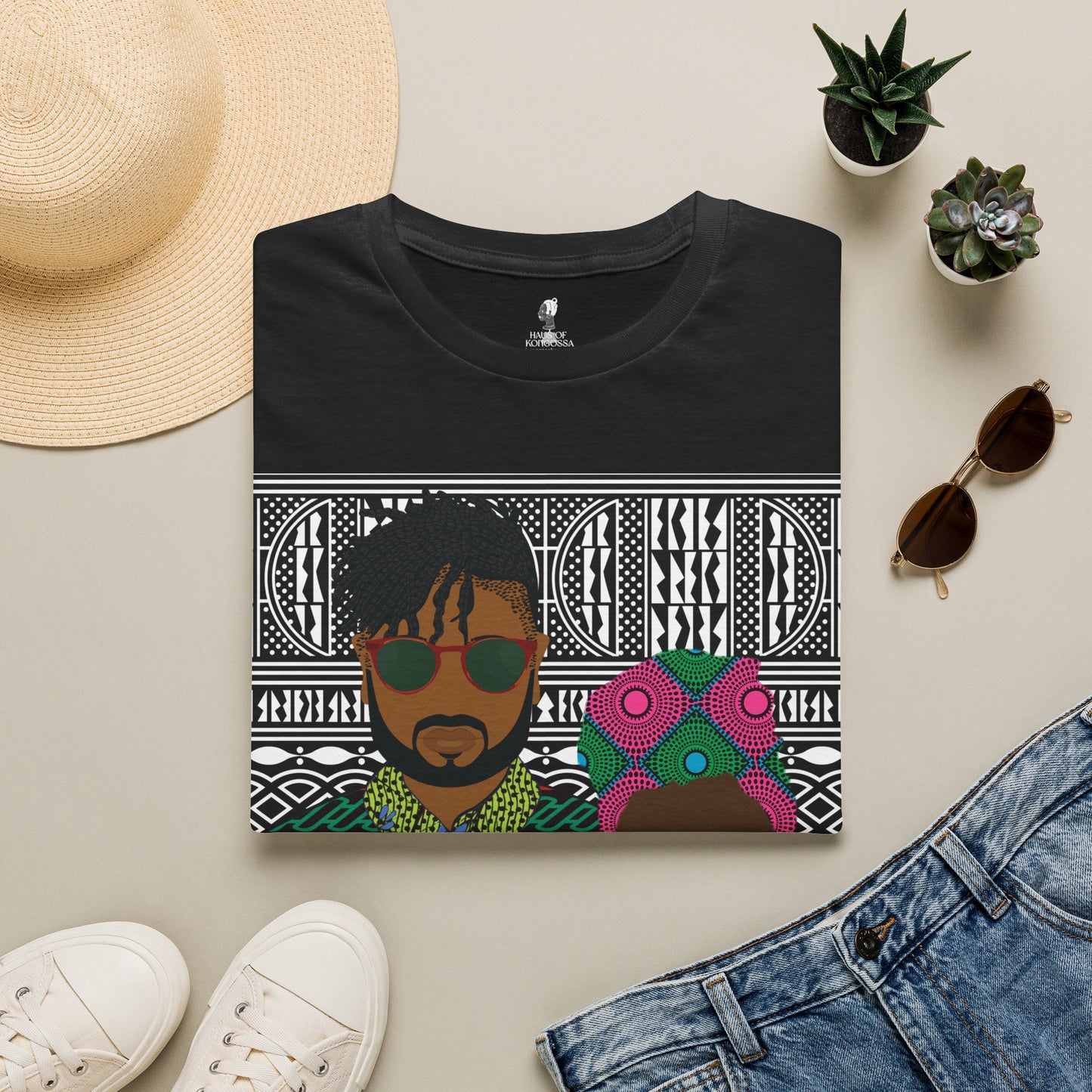 The Atebas on Black Ndop Unisex Softstyle T-Shirt
