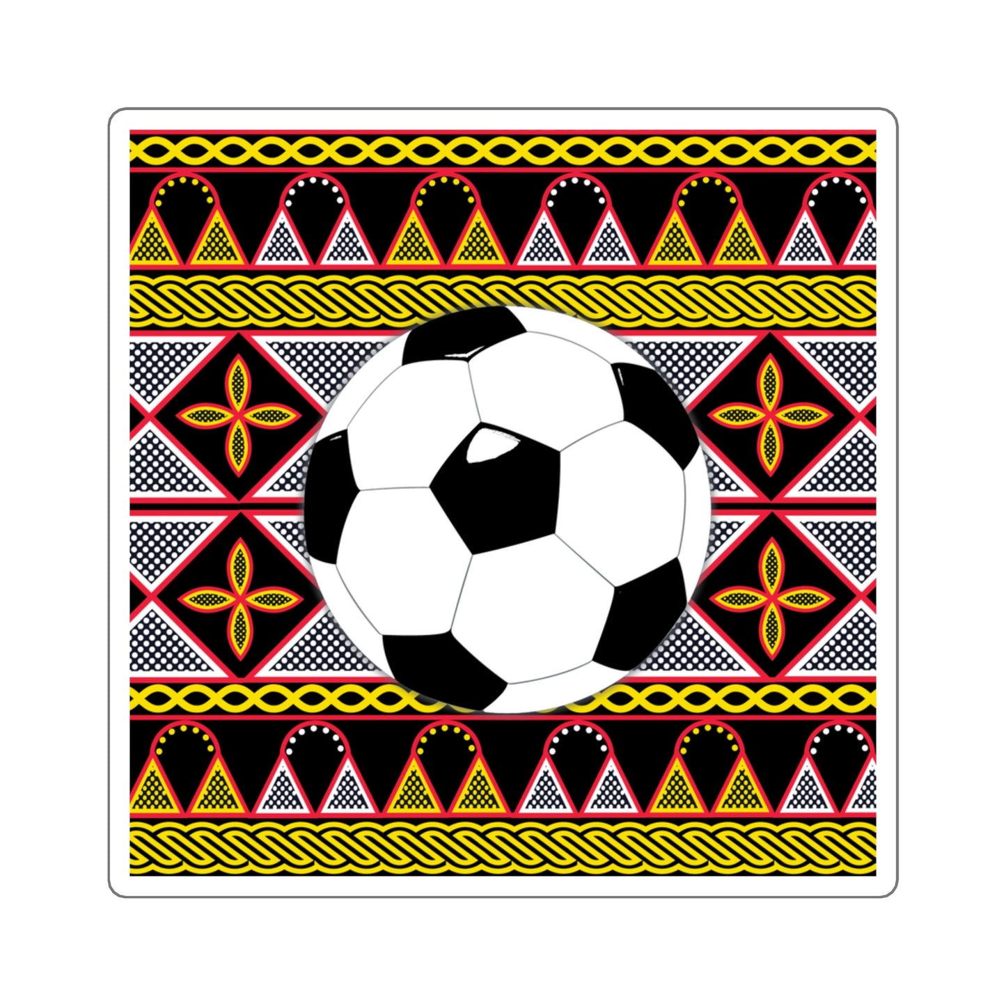 Futbol on Yellow Toghu Square Stickers